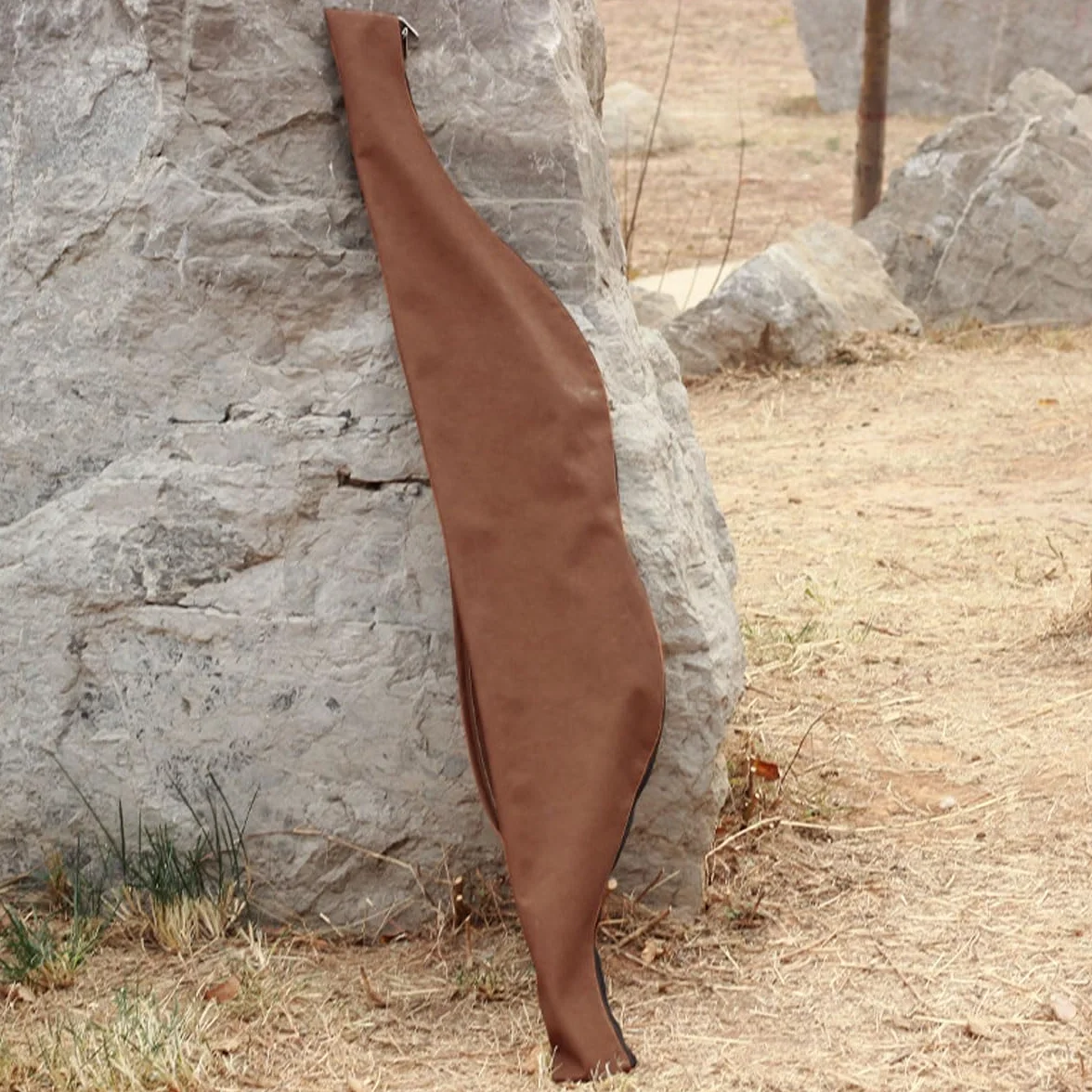Étui pour arc long en cuir marron Sac à arc traditionnel rangement équipement de tir