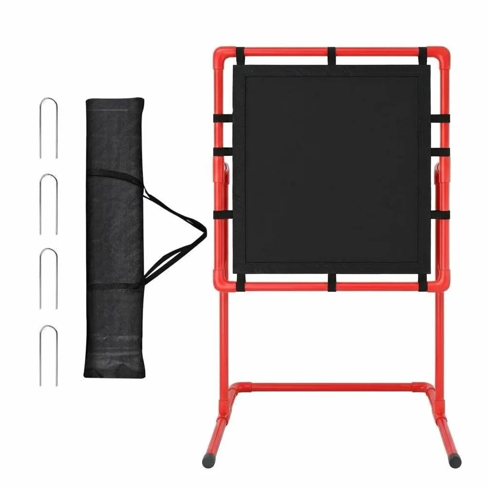 Cible de Baseball Strike Zone Rouge 124,5x68,6x66 cm Filet Entraînement Balles Plastique Cadre PVC Stable Sac Transport Inclus