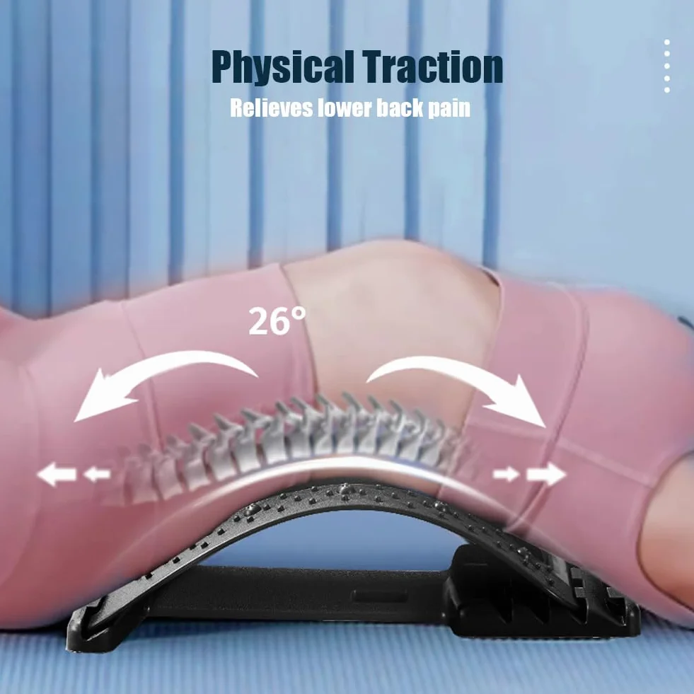Botaneco Planche de Soutien Lombaire Réglable 4 Niveaux Ergonomique Massage Magnétique Acupression Lila