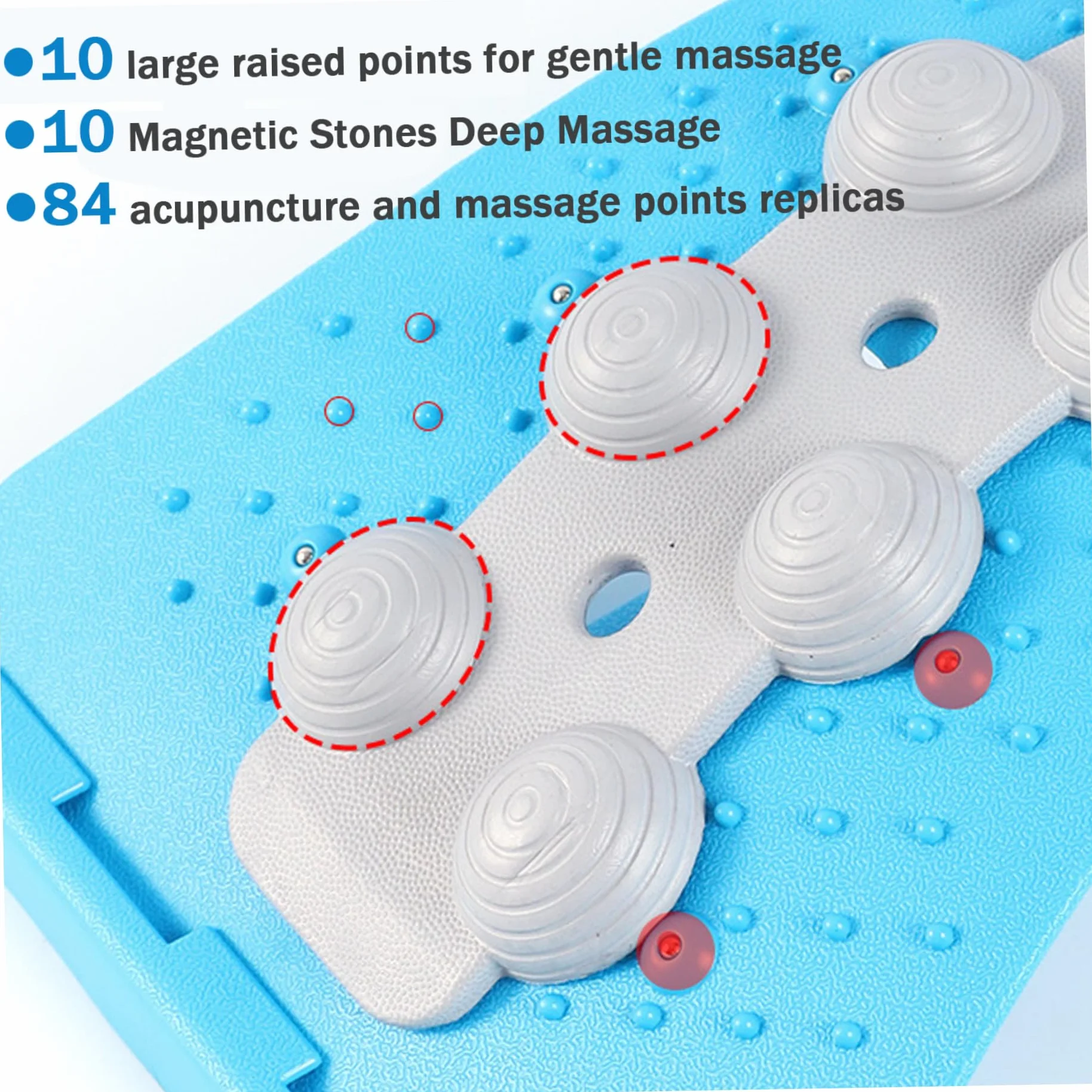 Planche lombaire antidérapante 4 niveaux réglables points de massage 3D bleu
