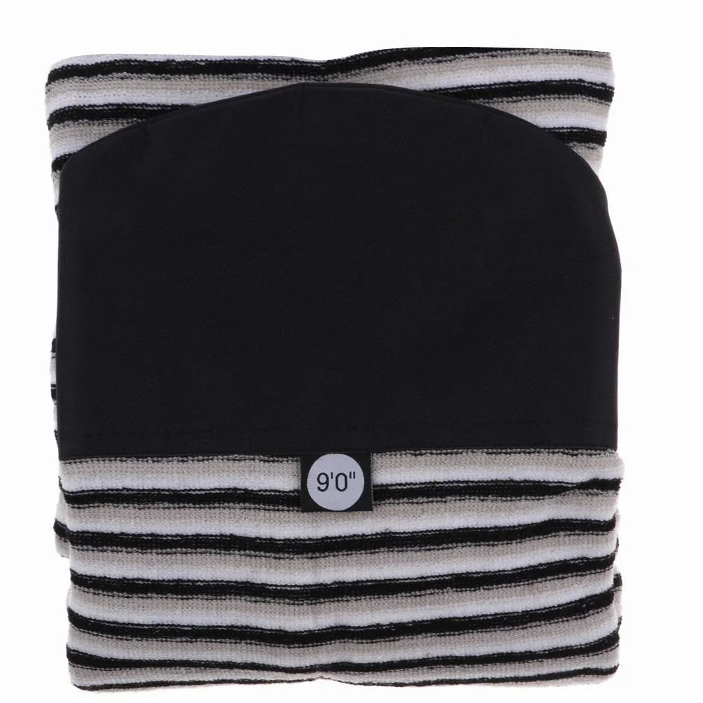 Housse de Protection Planche de Surf 1,5-3,2 M, Légère Extensible, Nez Pointu Rembourré, Noir Gris, 9.0ft