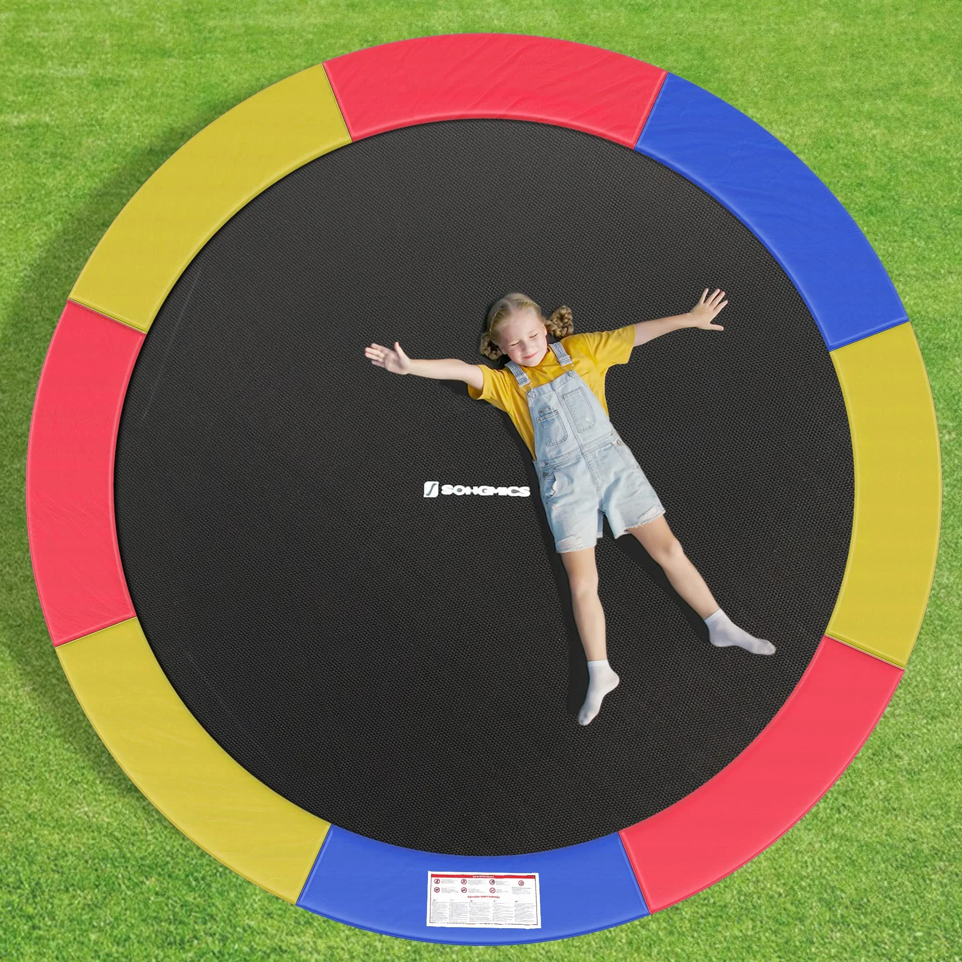 SONGMICS Coussin de Protection de Trampoline Ø 183-427 cm, Résistant aux UV, Anti-déchirure