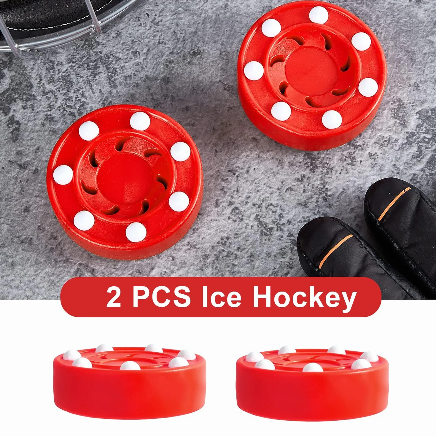Palet De Hockey sur roulettes 2 Pièces Balles De Hockey sur Route Réutilisables pour Entraînement