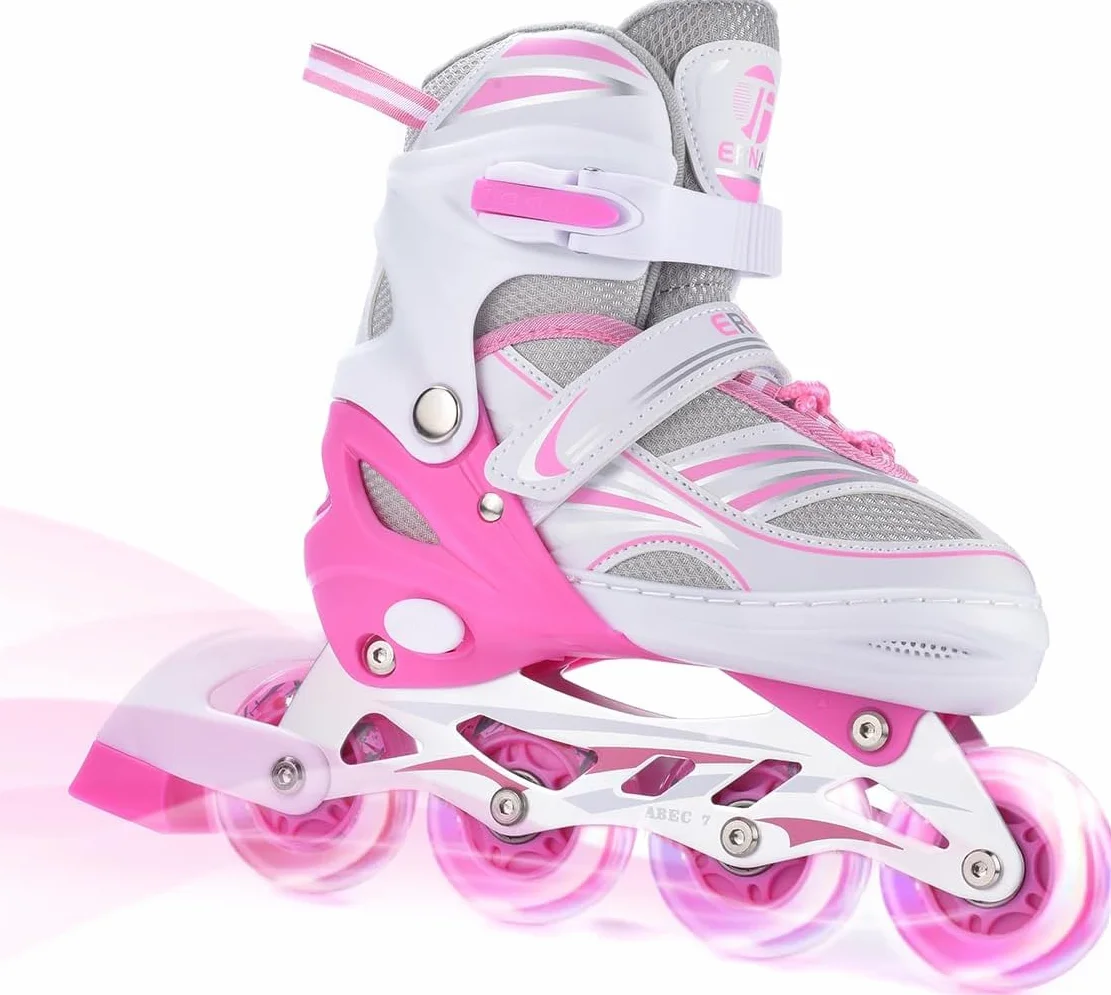 ERNAN Patins à roulettes en Ligne Réglables Enfants avec Roues LED