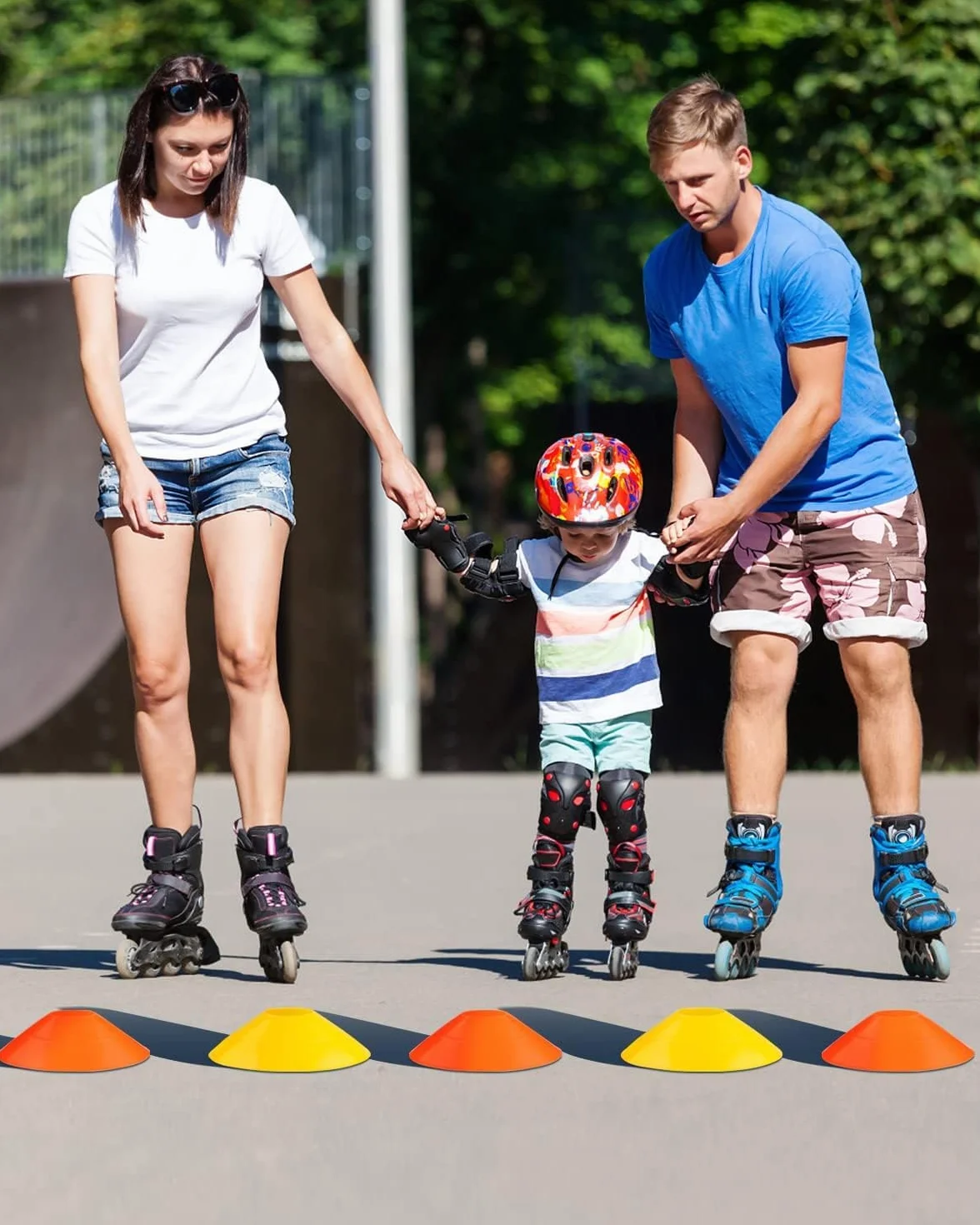 Plots Entrainement Football Cône Disque avec Support Rangement 50 Pcs