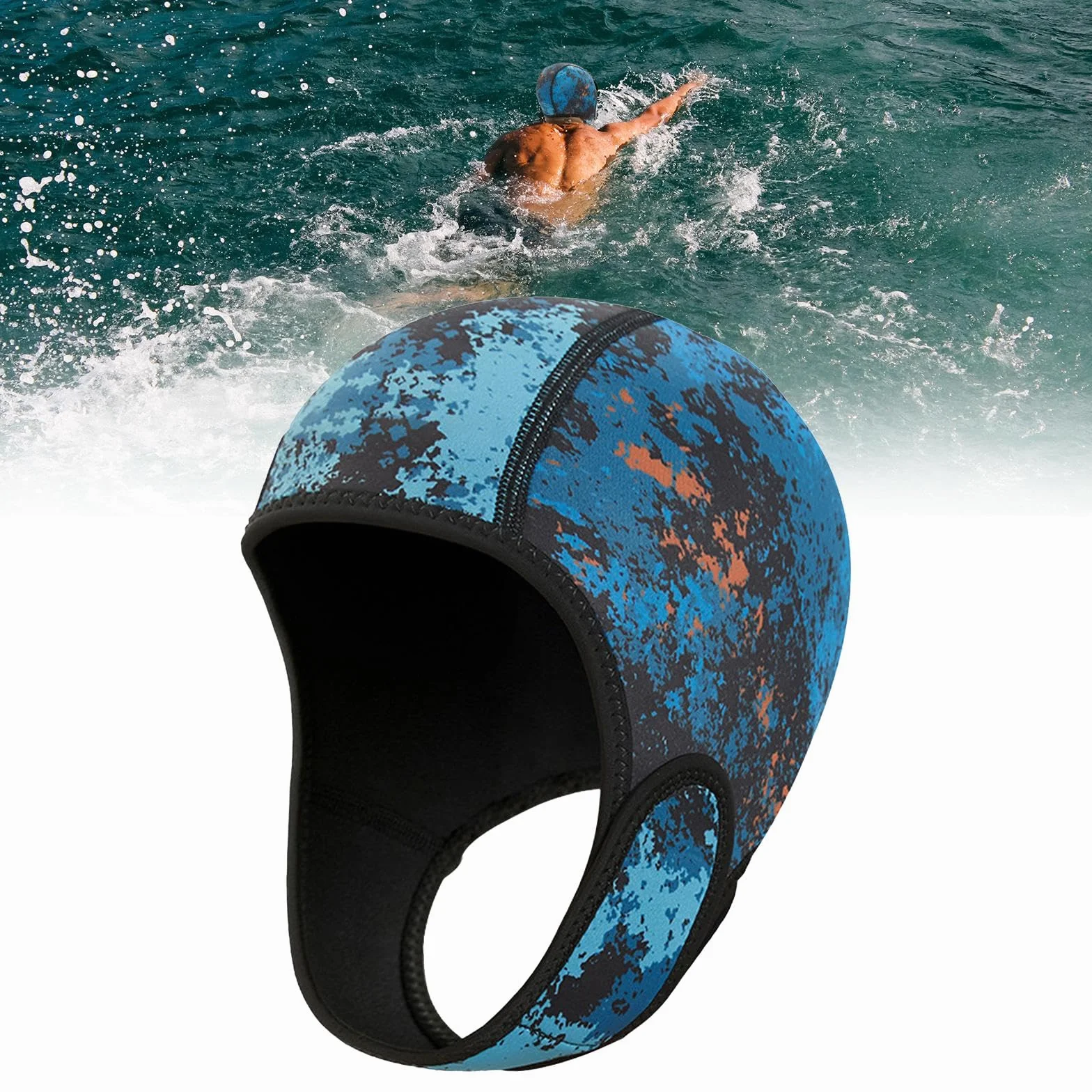 Capuche de plongée 2 mm néoprène avec mentonnière élastique pour garder au chaud