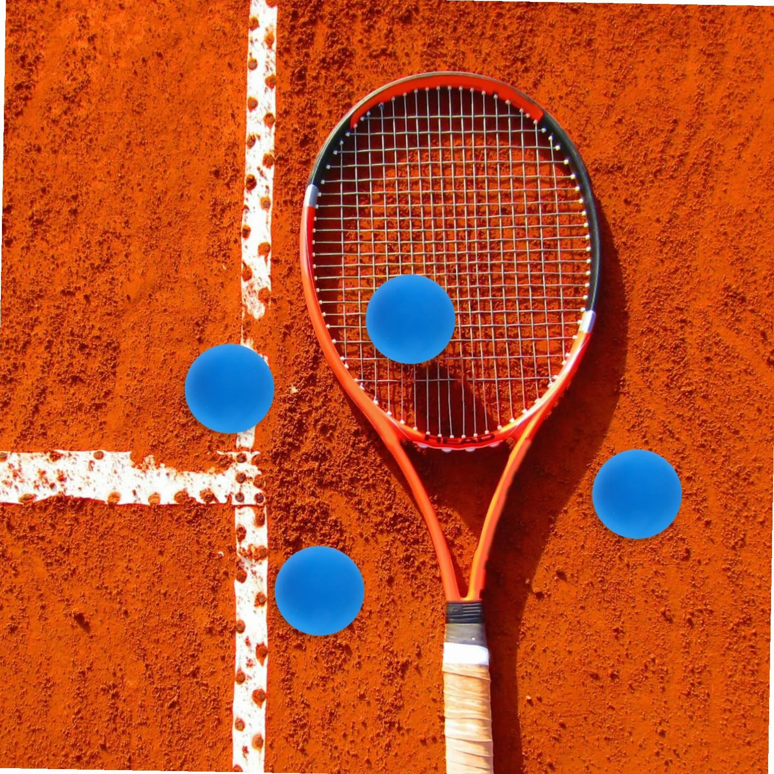 Ballons d'Entraînement Racquetball en Caoutchouc Creux Bleu - Lot de 4 pour Squash Rebond Élevé