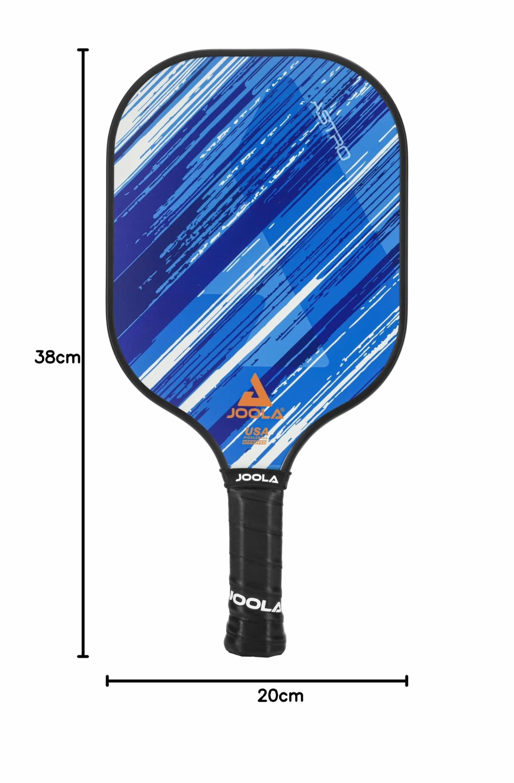 JOOLA Raquette de Pickleball Astro 12 Fibre de Verre Noyau Polymère Certification USAPA Bleu 38 x 20 cm
