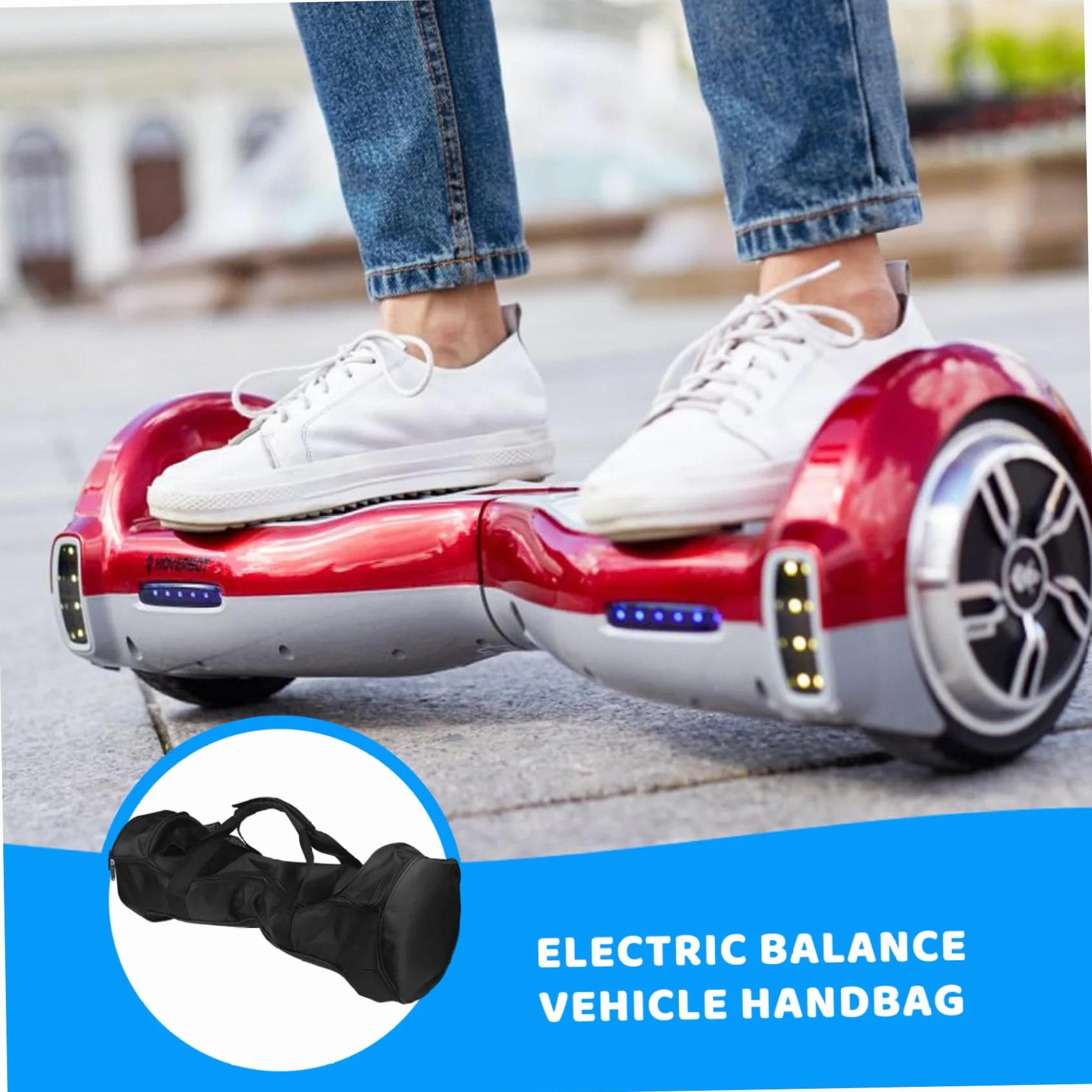 Sac de transport pour hoverboard en tissu Oxford imperméable avec poignée et bandoulière