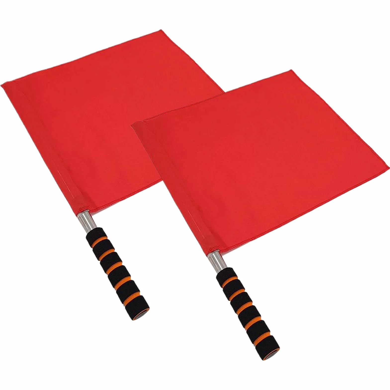 Drapeaux D'arbitre Rouges Officiels – Signalisation Football, Sport, Entraînement – Léger, Durable, Métal, Éponge, Tissu
