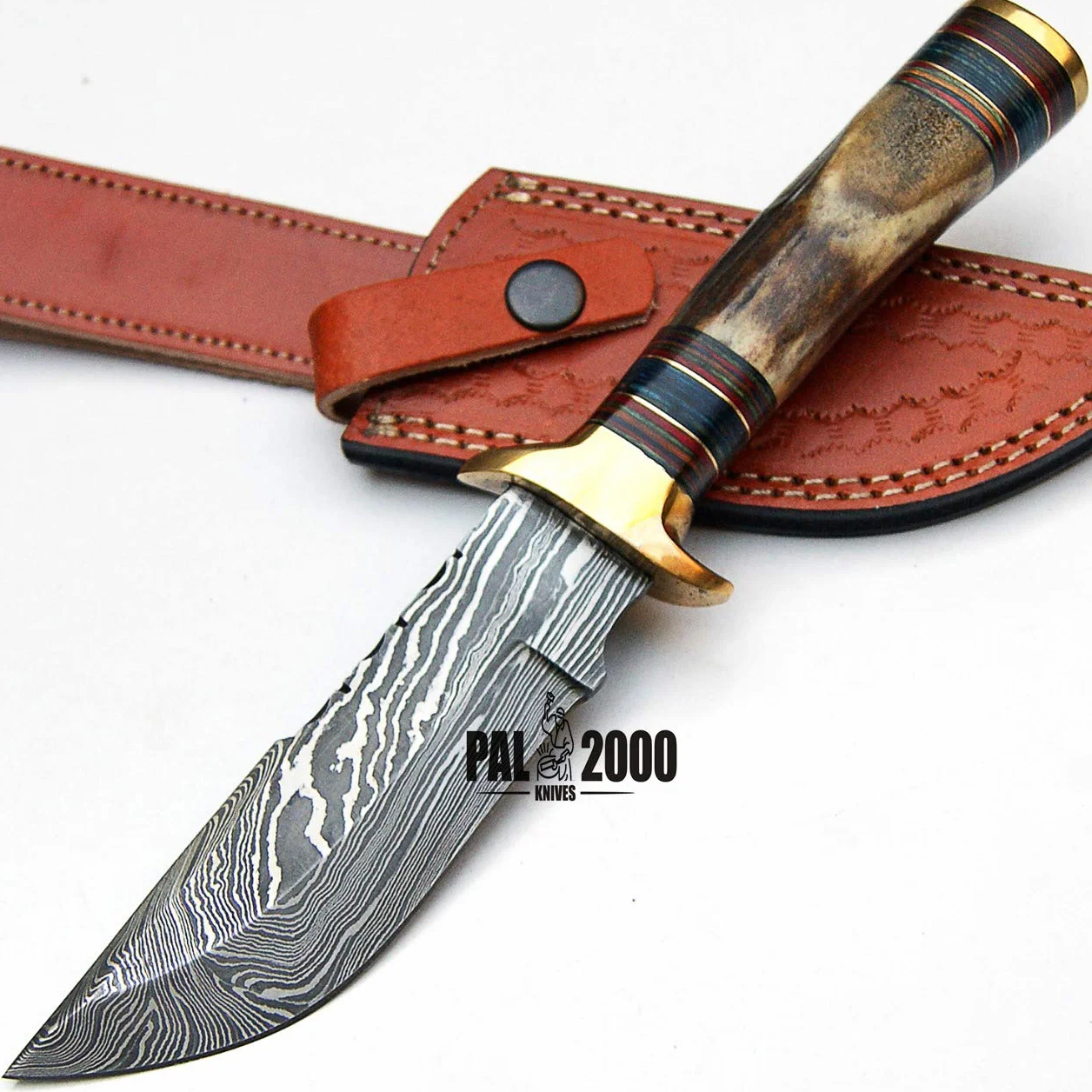 Couteau Damas acier Damas avec gaine New Pattern Blade