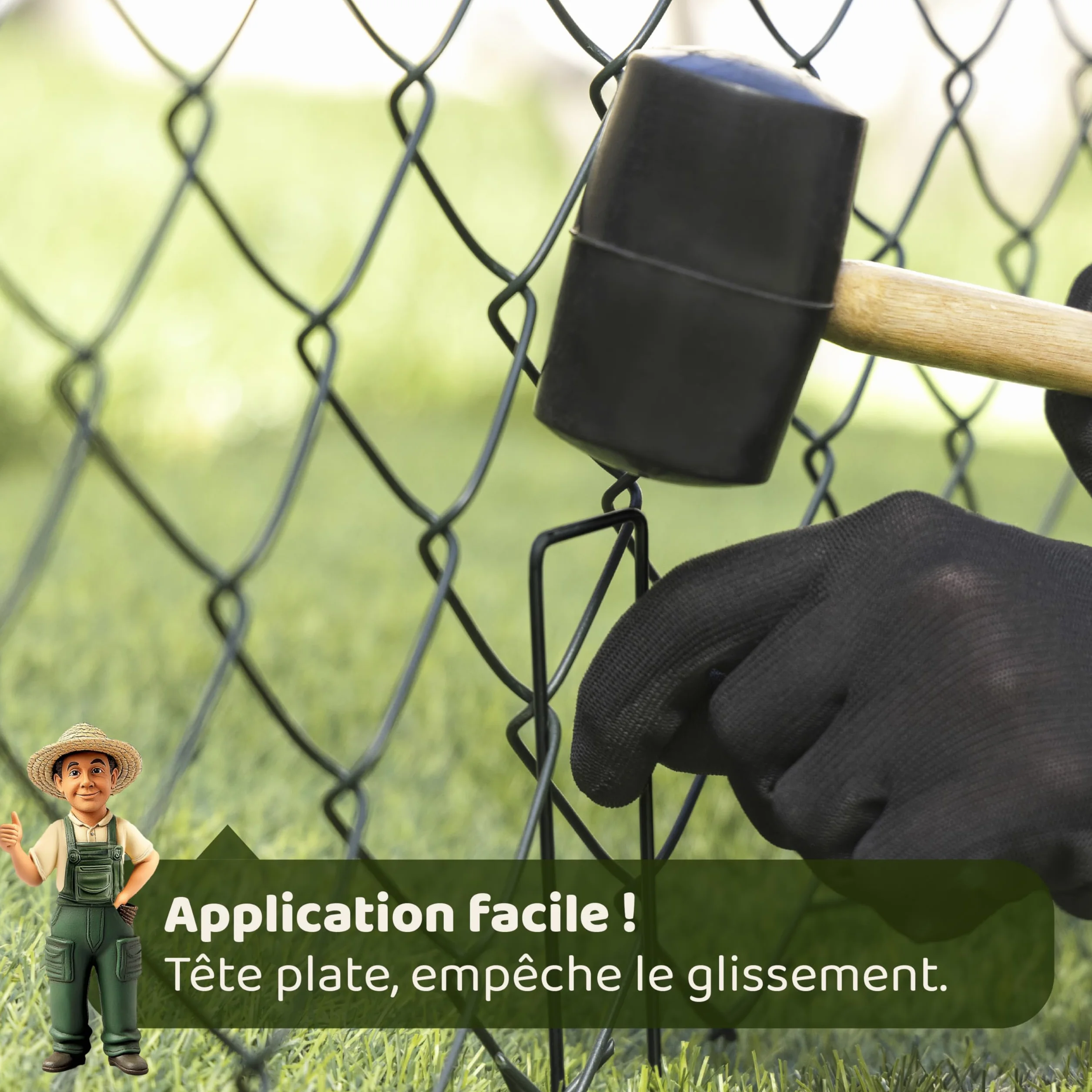 Agrafes de Fixation en Acier SeedPal 150 mm 50 Pièces pour Toile de Paillage, Grillage et Filet