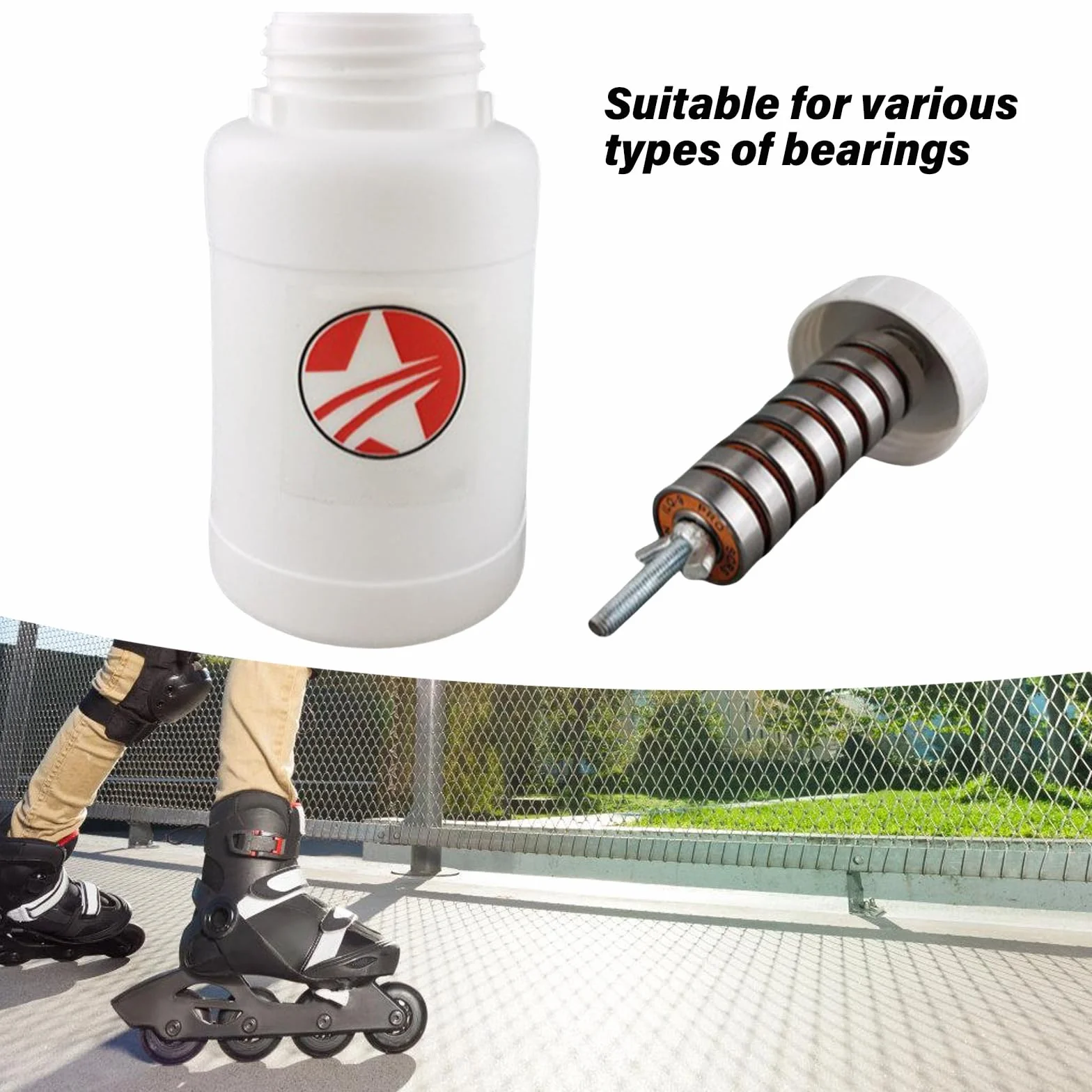 Bouteille de nettoyage de roulement portable pour skateboard et patins à roulettes