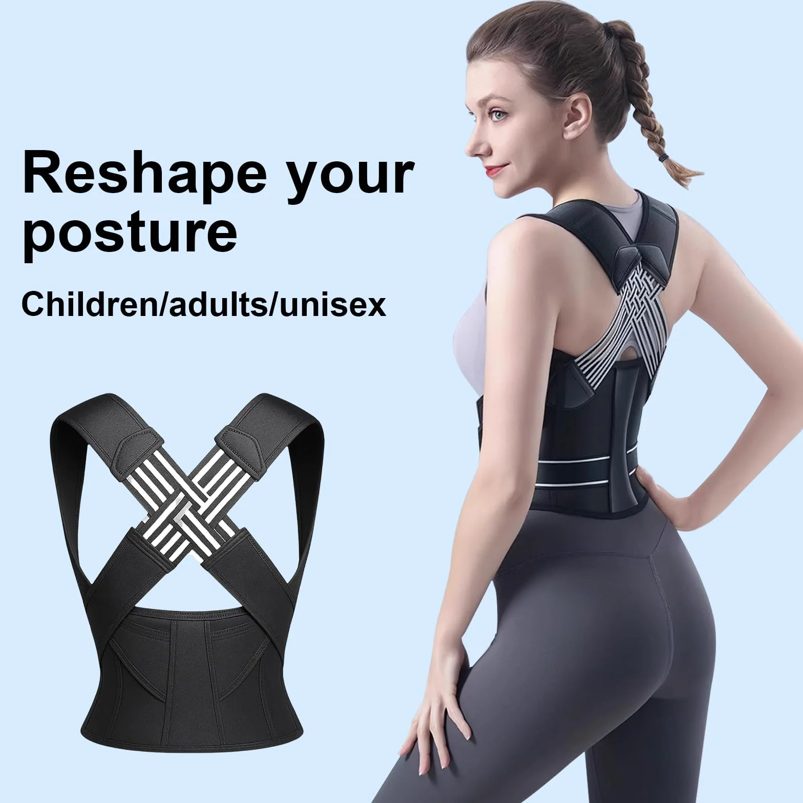 Ceinture de posture réglable correcteur dos épaules soutien colonne vertébrale
