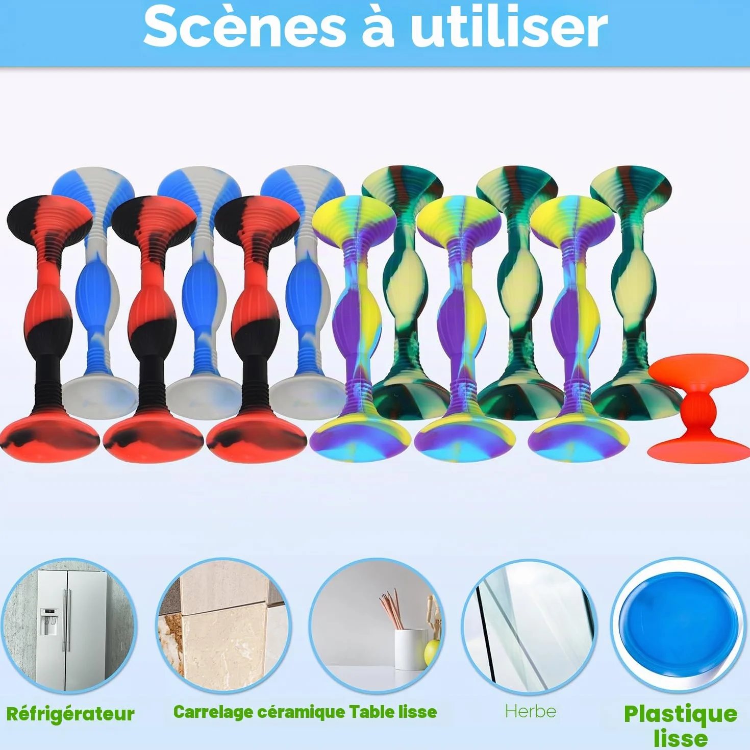 HugOutdoor Lot de 12 fléchettes souples en silicone 4 couleurs 11,9 cm pour enfants
