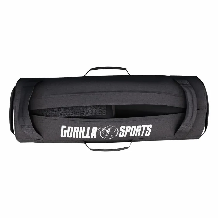 GORILLA SPORTS® Fitness Power Bag 20kg 30kg Rempli de Sable Métallique Poids Réglables 6 Poignées Sac de Sable Musculation