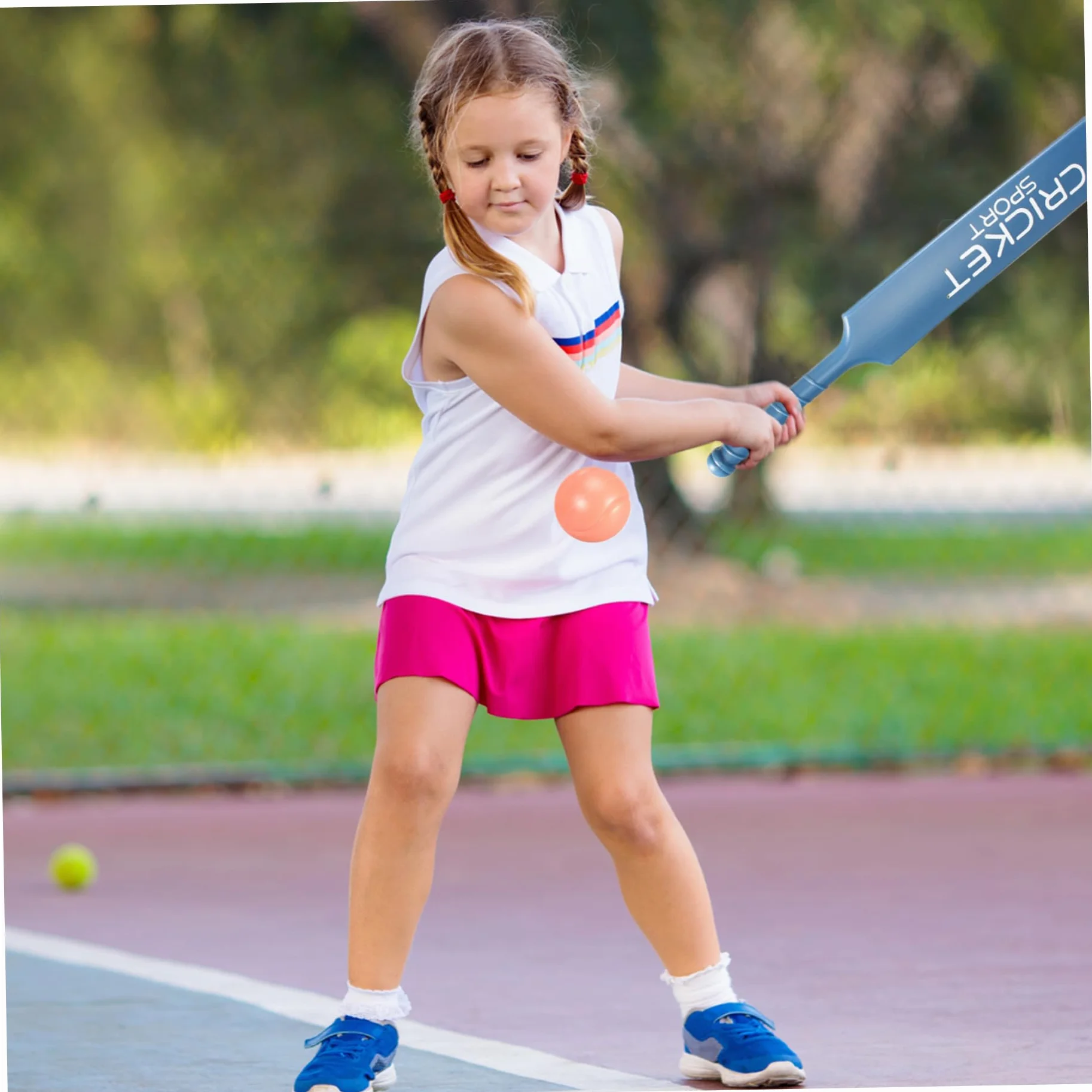 Kit de cricket pour enfants avec chauve-souris ABS, moignons et 2 balles, jeu d'interaction parent-enfant pour jardin plage maison