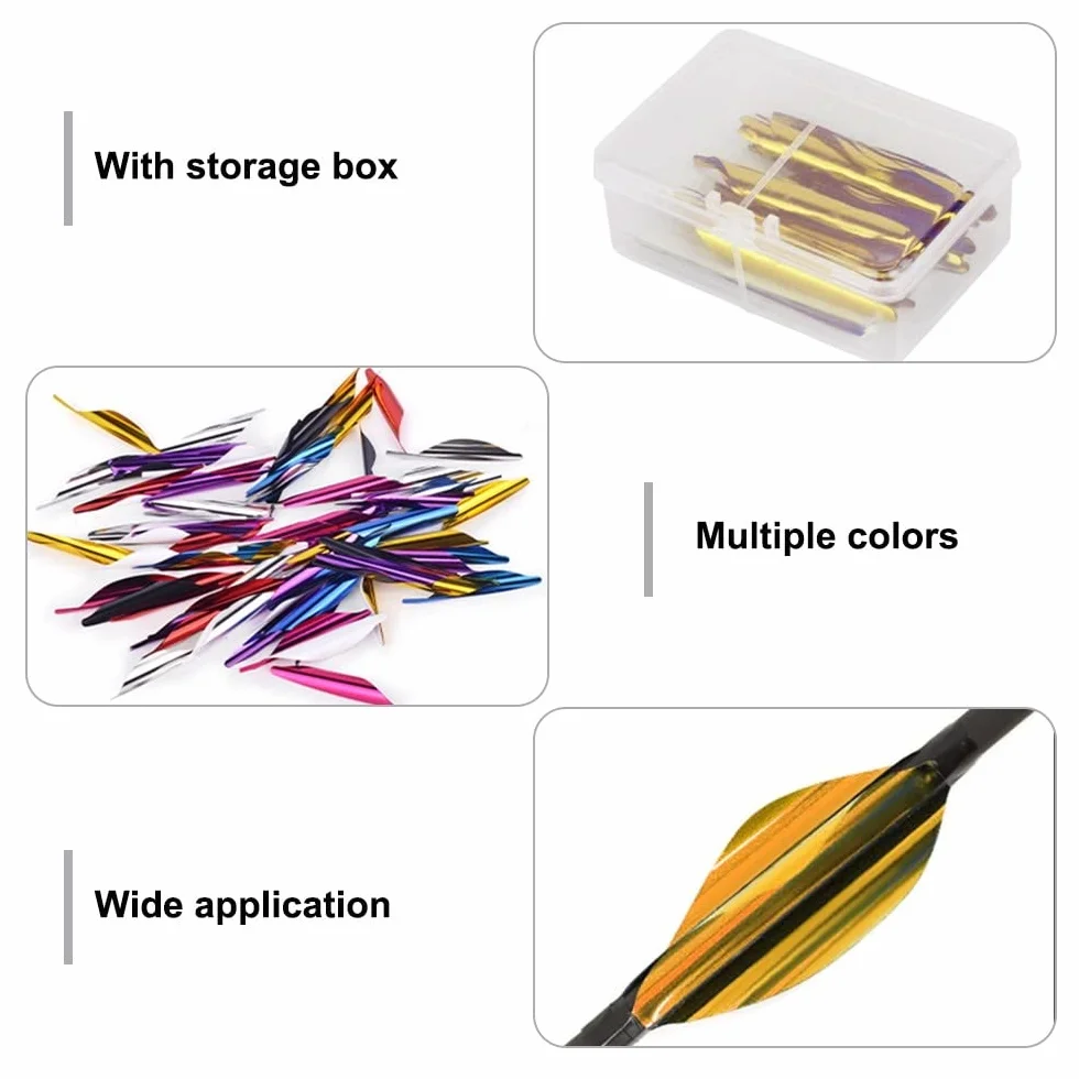 DONGKER Lot de 50 plumes de flèche 1,75 pouces en plastique pour tir à l'arc, chasse