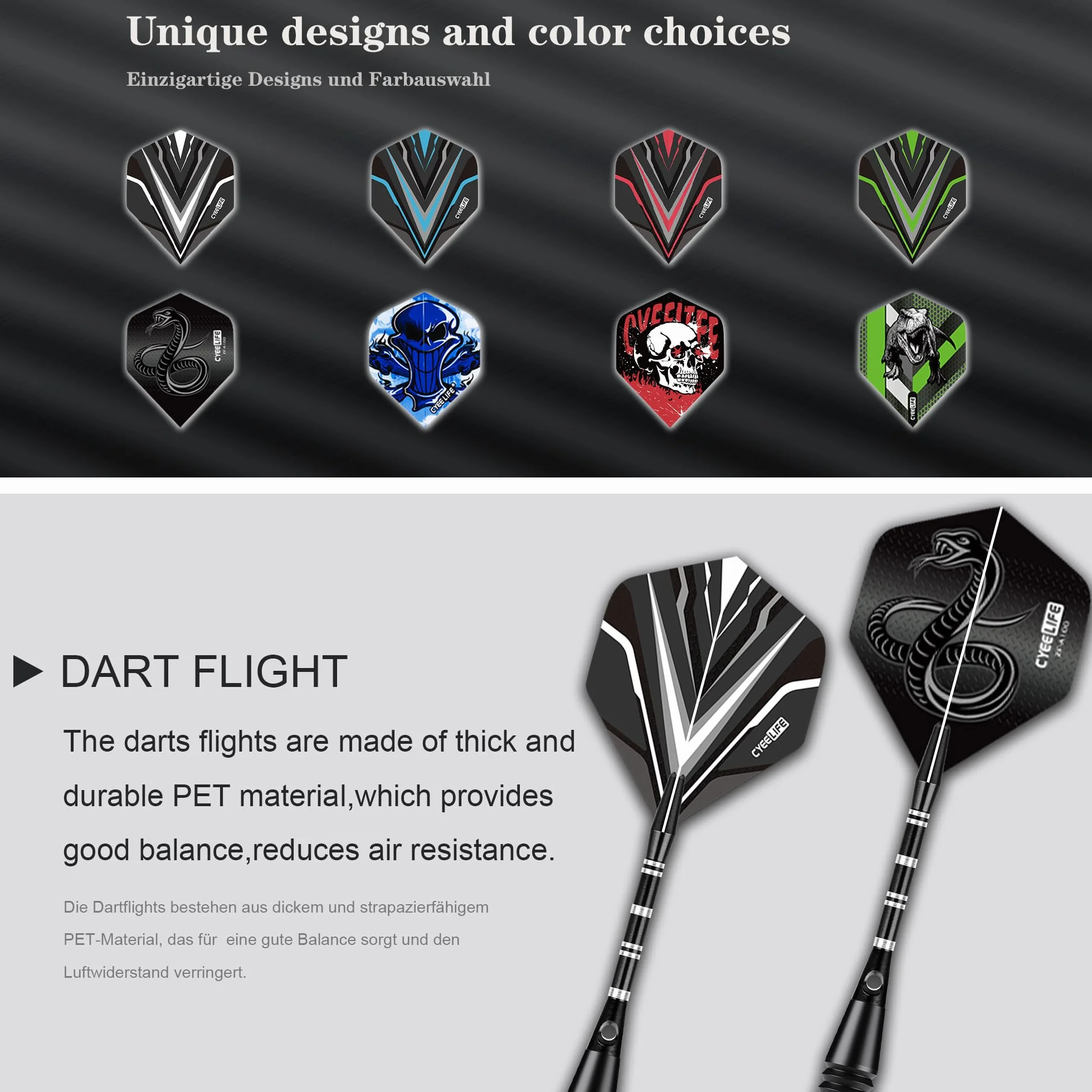 CyeeLife Flechette Pointe Plastique Set de 12 20g Soft Darts pour Cible électronique