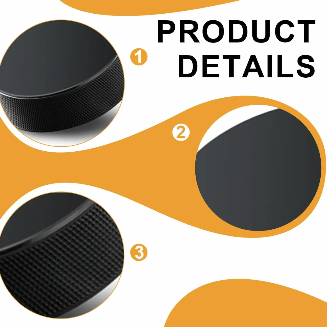 2 Pièces Pucks de Hockey de Pratique, 3 Pouces, Mousse, Entraînement Classique, Intérieur et Extérieur, Noir