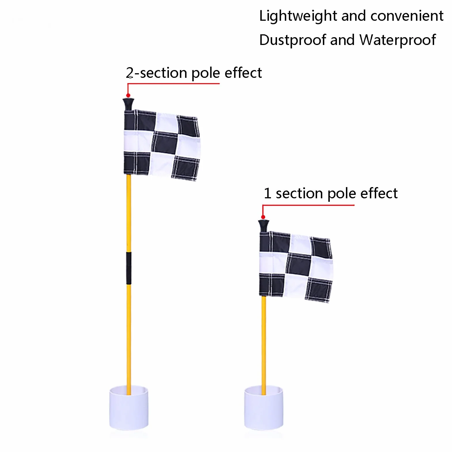 Golf Flagstick Putting Flag Hole Cup Accessoire Entraînement Fibre De Verre Antirouille