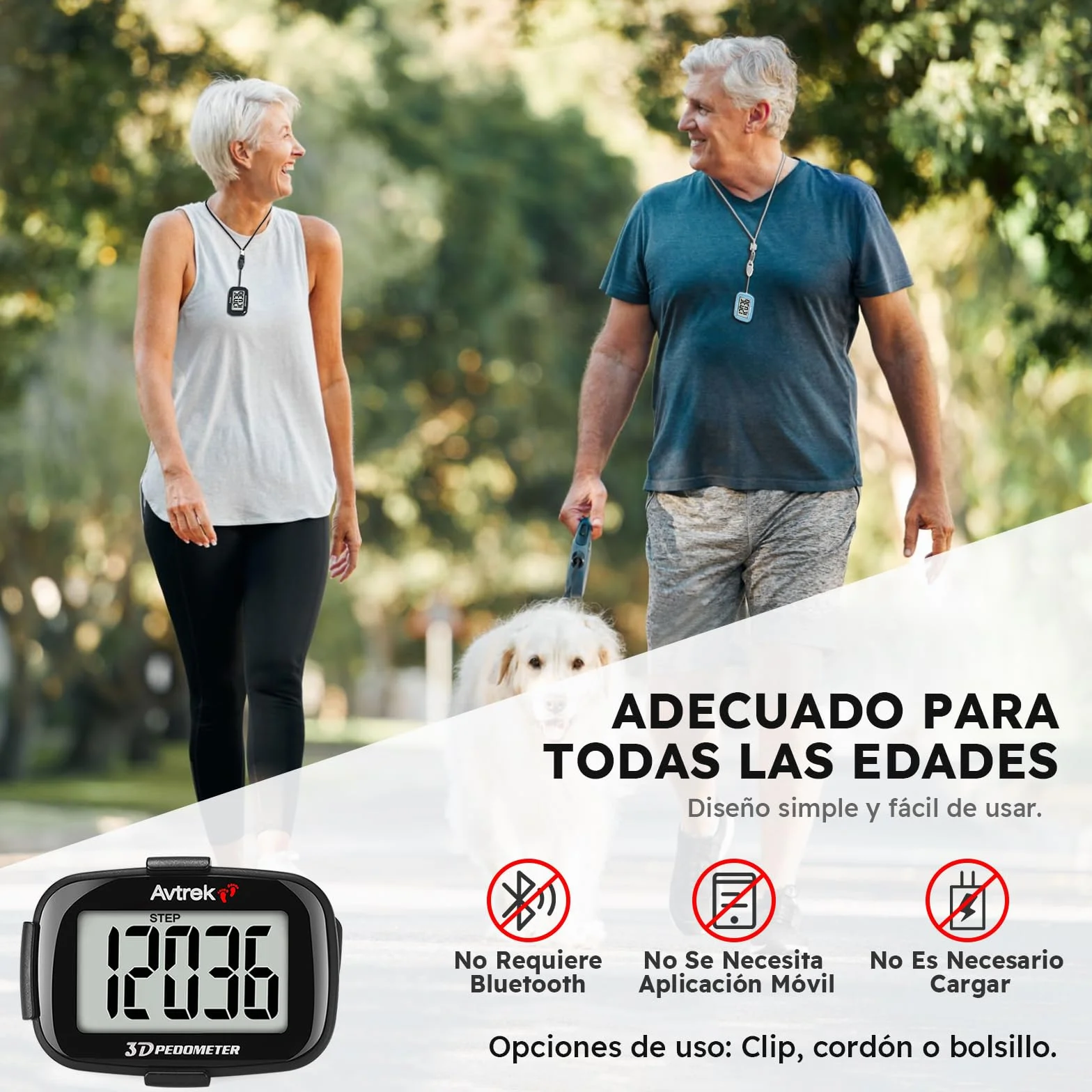 AVTREK Podomètre 3D Mini podomètre sans application sans Bluetooth pour marcher ou courir randonnée