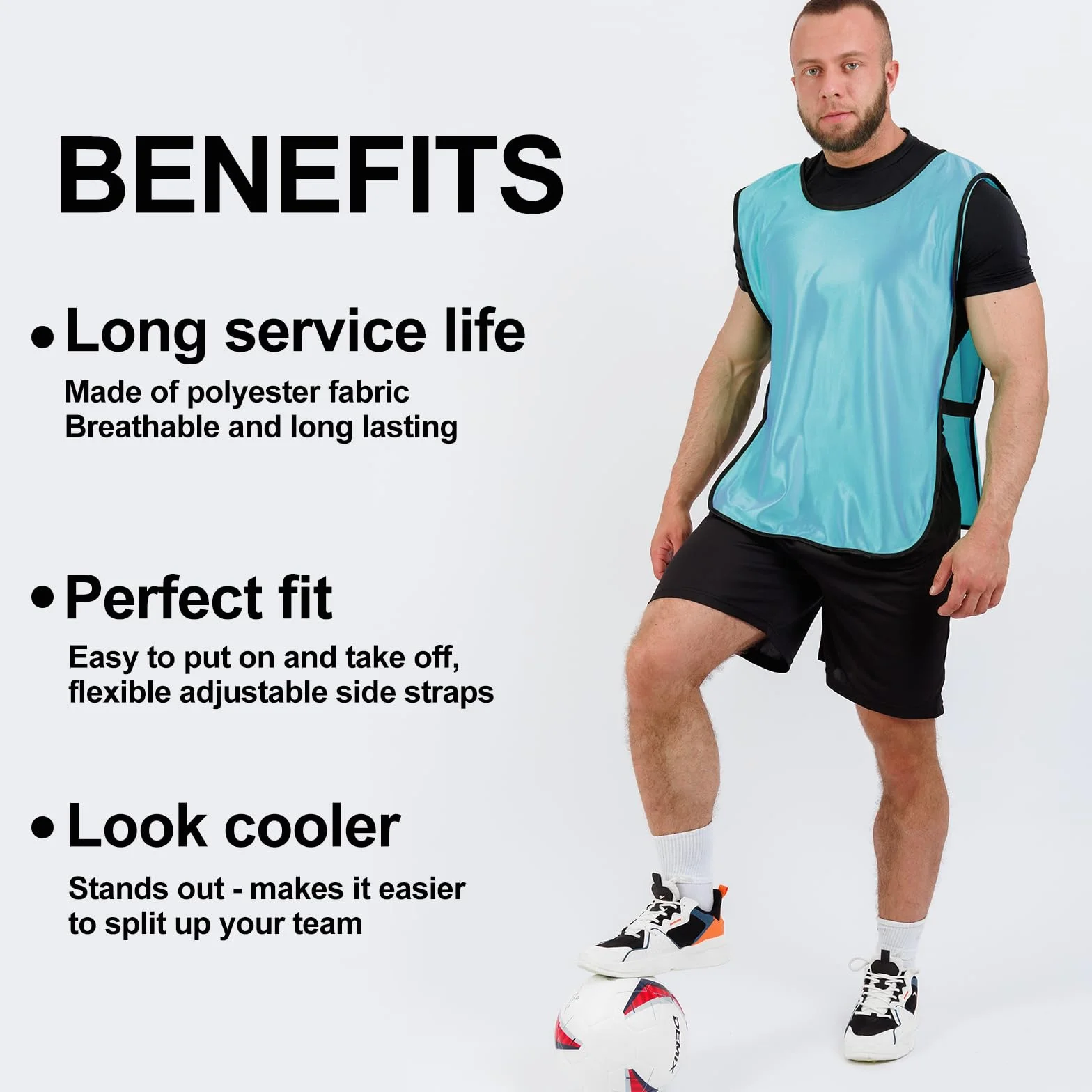 Chasuble Football Adulte Set, Fußball Leibchen, Gilet Sport Entraînement, Training Gilets Basket, Size XL