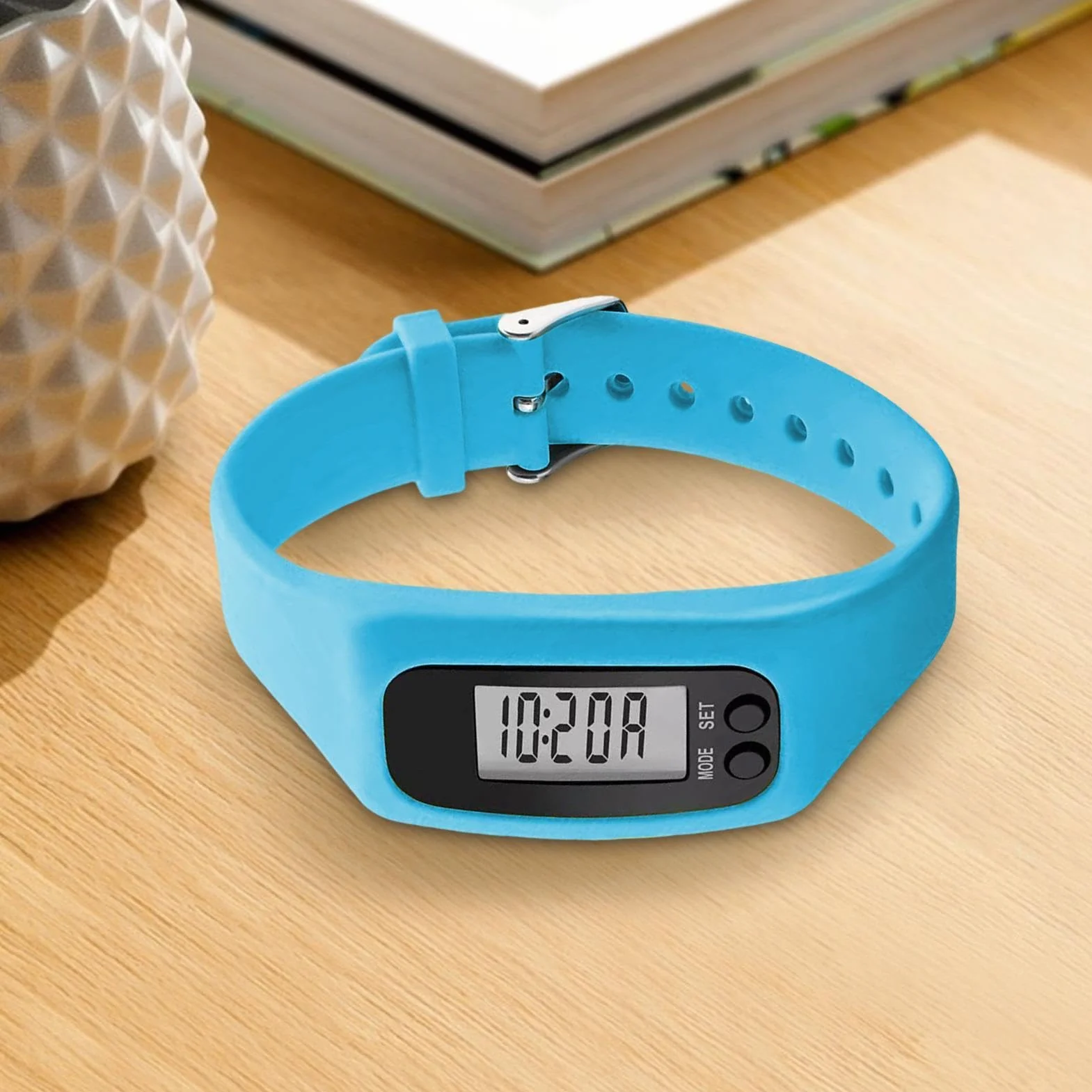 Montre Compteur de Pas Léger avec Bracelet Silicone pour Marche et Course