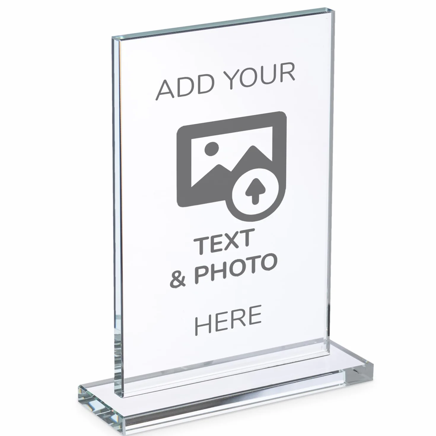 Trophée Personnalisé Verre Gravé avec Nom et Texte Boîtier de Rangement Inclus Rectangulaire