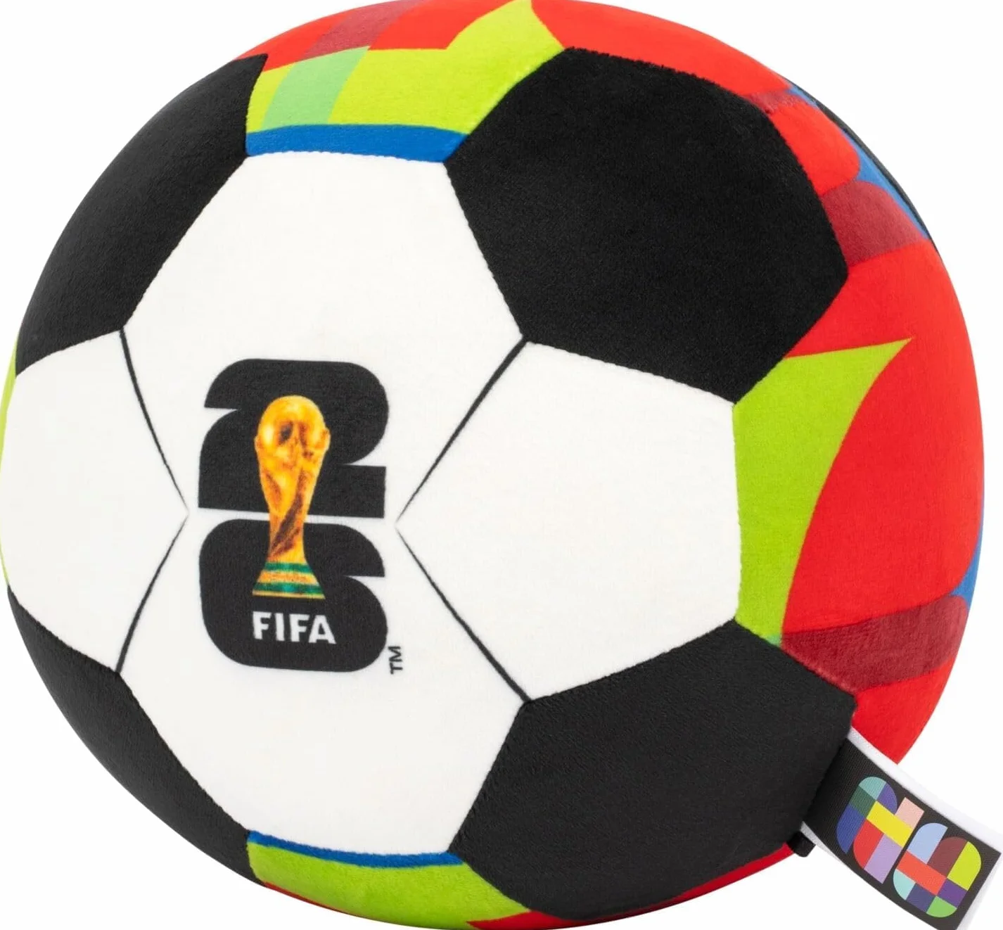 Jazwares Ballon de football FIFA en peluche rouge 22,9 cm Peluche douce Coupe du Monde Motif officiel FIFA
