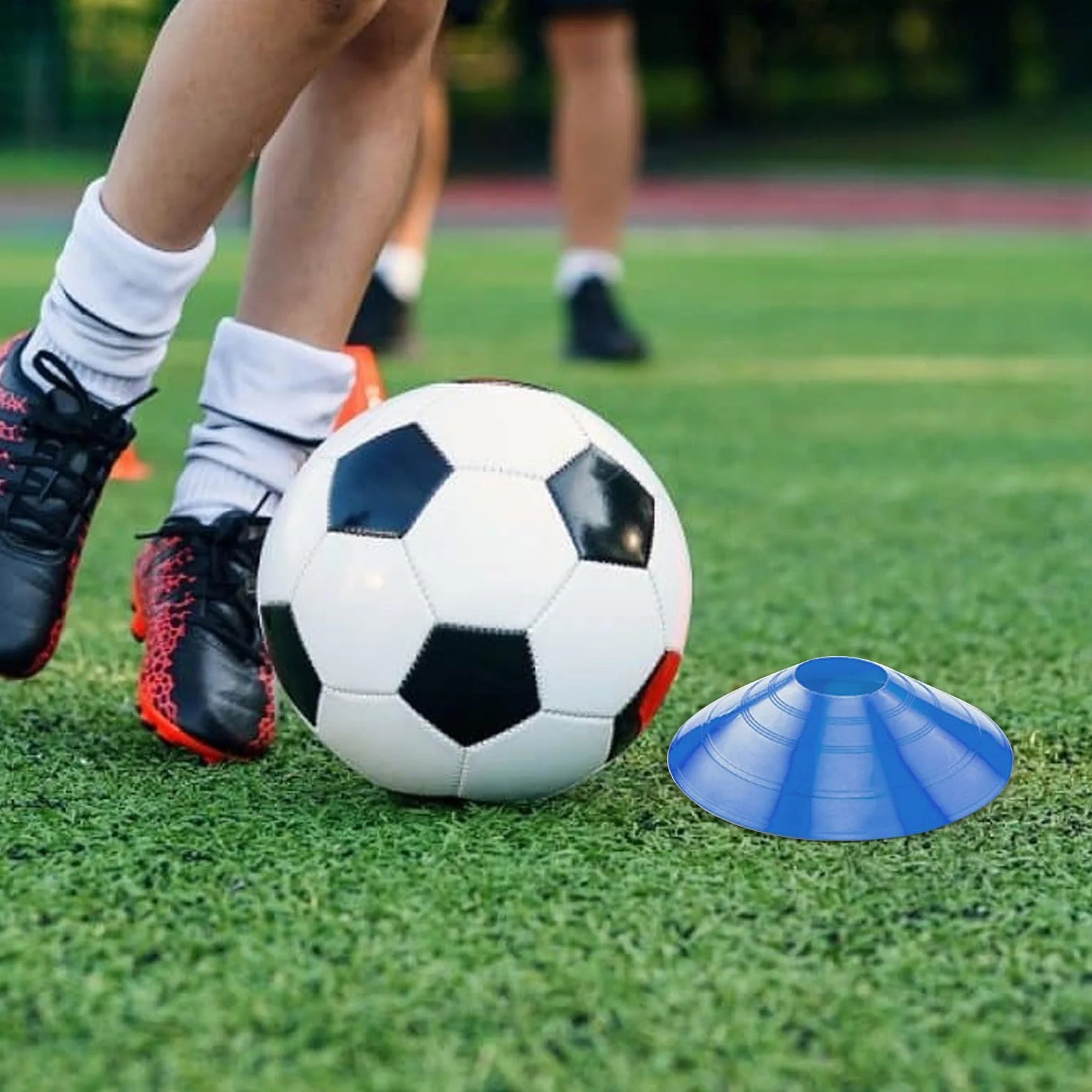 Plots de Marquage Football Cône Entraînement avec Support Noir 5 Couleurs