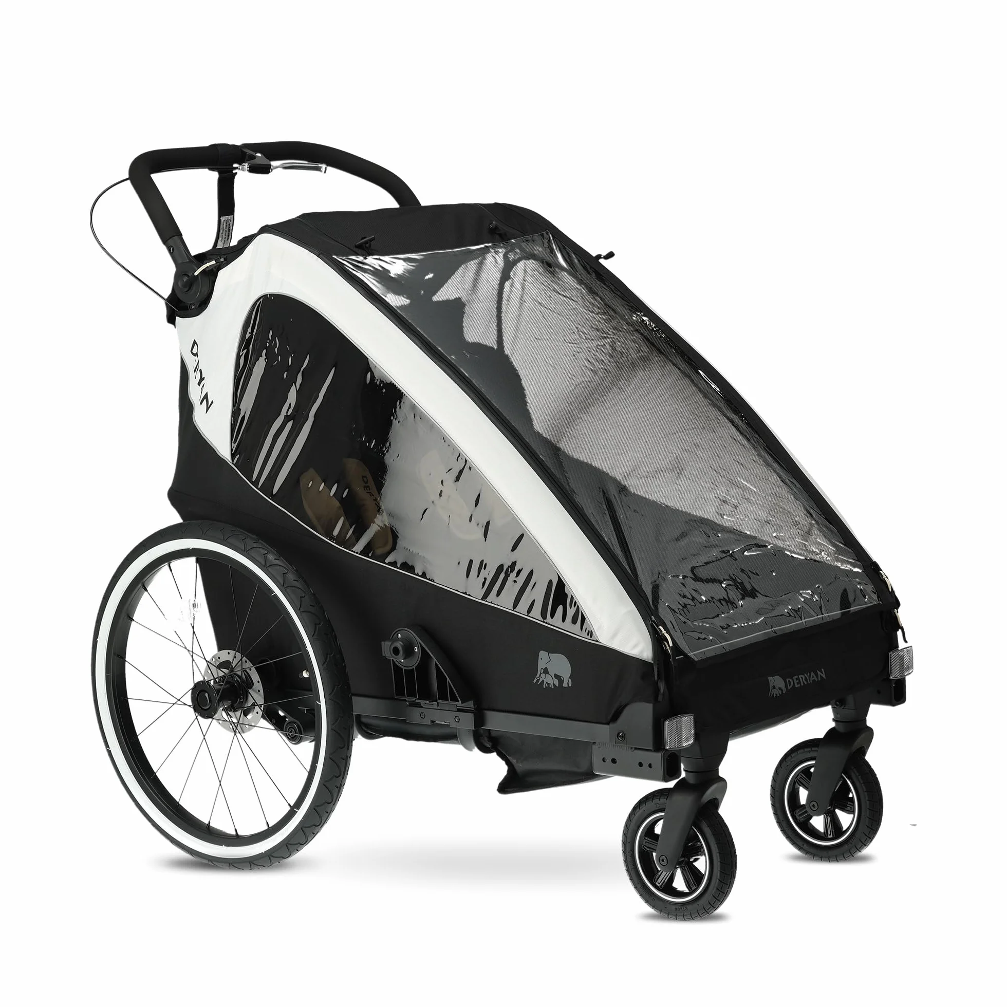 Deryan Remorque Vélo 2 Enfants 3en1 Poussette Duo