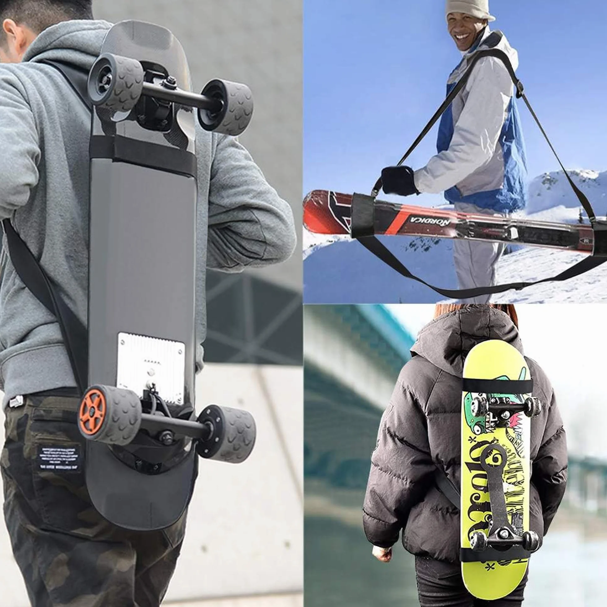Sac à Dos pour Skateboard Réglable Étanche 79-138 cm Longboard Porte-épaule Universel