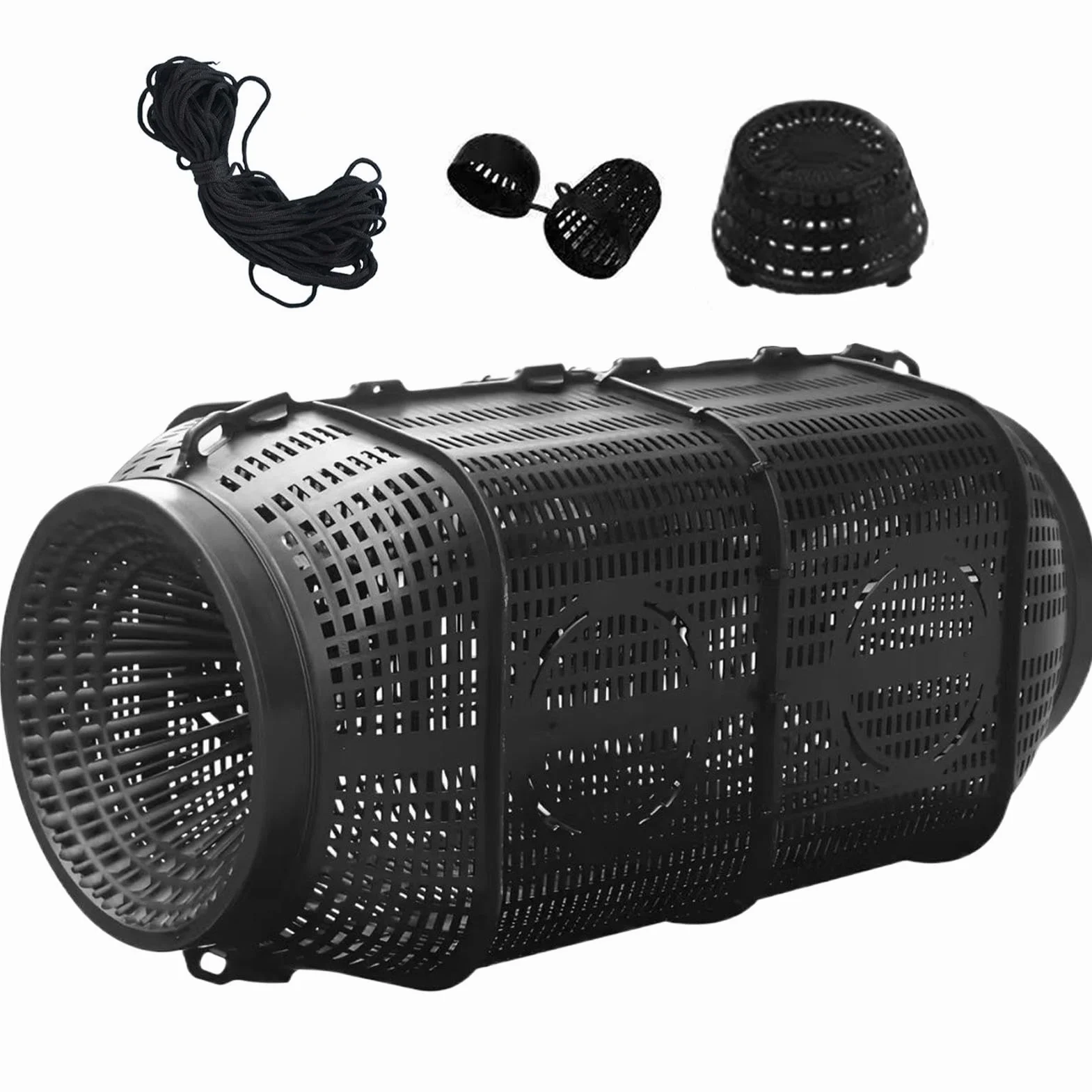 Nasse à Écrevisses Plastique Rigide 35/50cm Piège à Poisson Durable pour Anguille Eau Douce Salée Étang Lac Rivière Mer