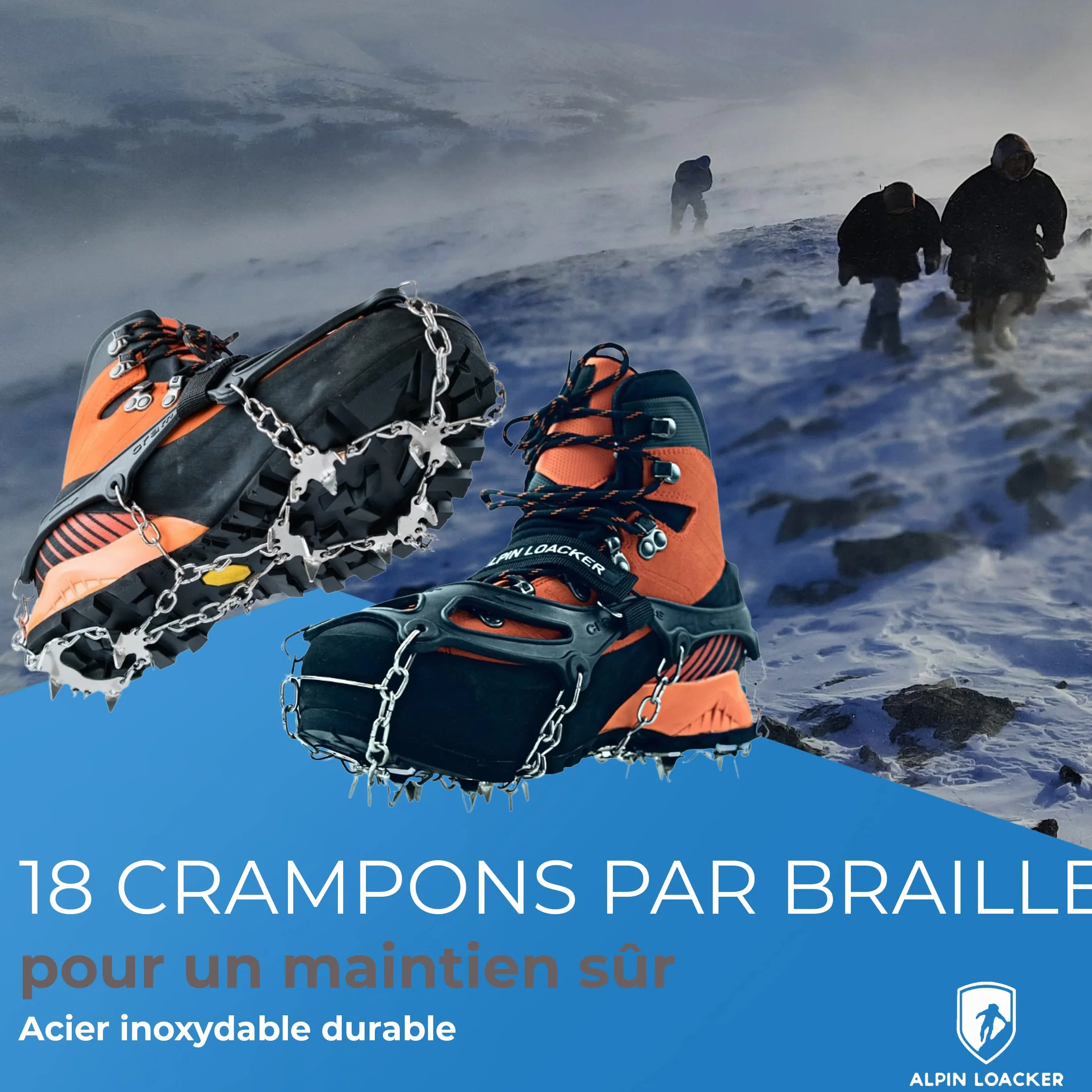ALPIN LOACKER Chain Pro 18 Chaussures à Crampons Acier Inoxydable Randonnée Alpinisme