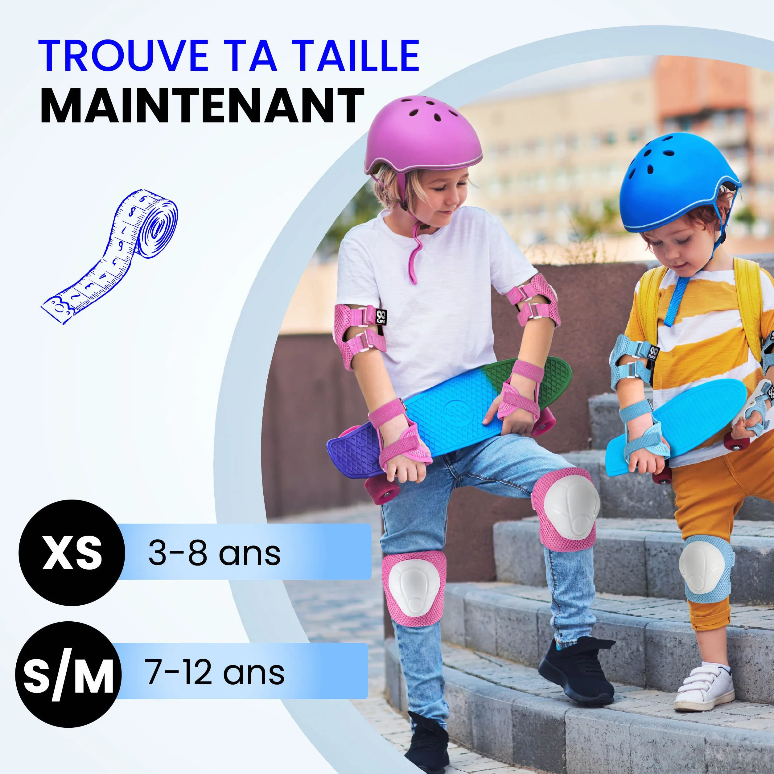 99FLIPS Protection Roller Enfant Genouillère Inline Skate - équipement de Protection Skateboard protecteurs genouillère Enfant, coudiere protecteurs Set de Protection Flash