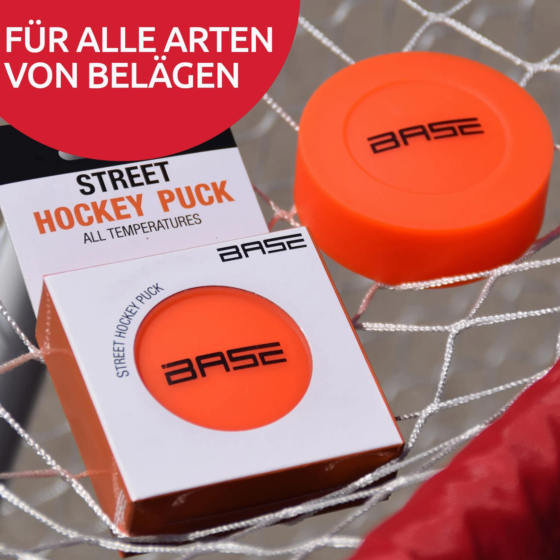 Base Palet de Hockey de Rue pour Tous Revêtements Températures Enfants Adultes Rollers Ligne Rue Orange