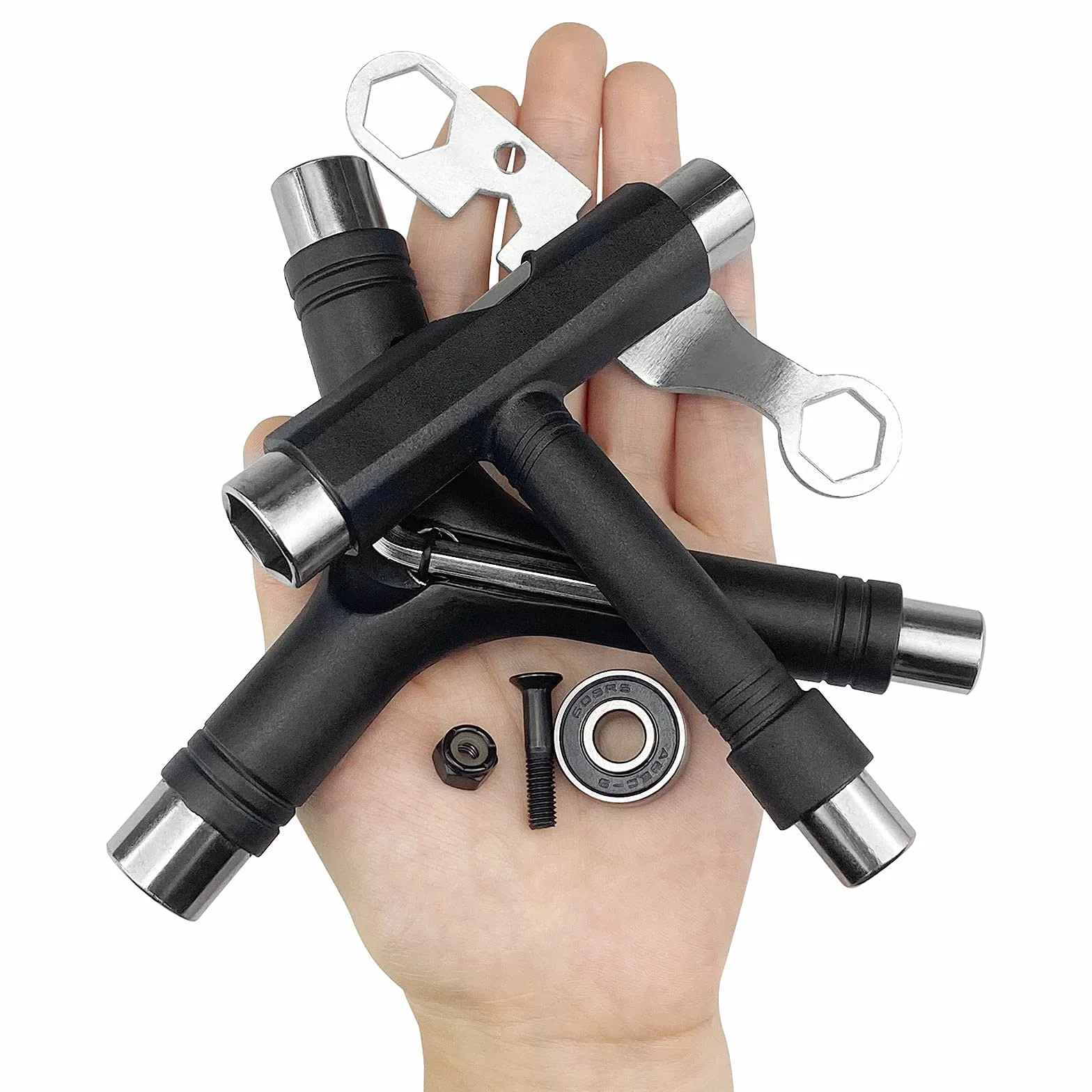 Lot de 15 outils de skateboard multifonctions - Outil en Y avec clé Allen et clé hexagonale - Accessoires pour longboard, skateboard, scooter