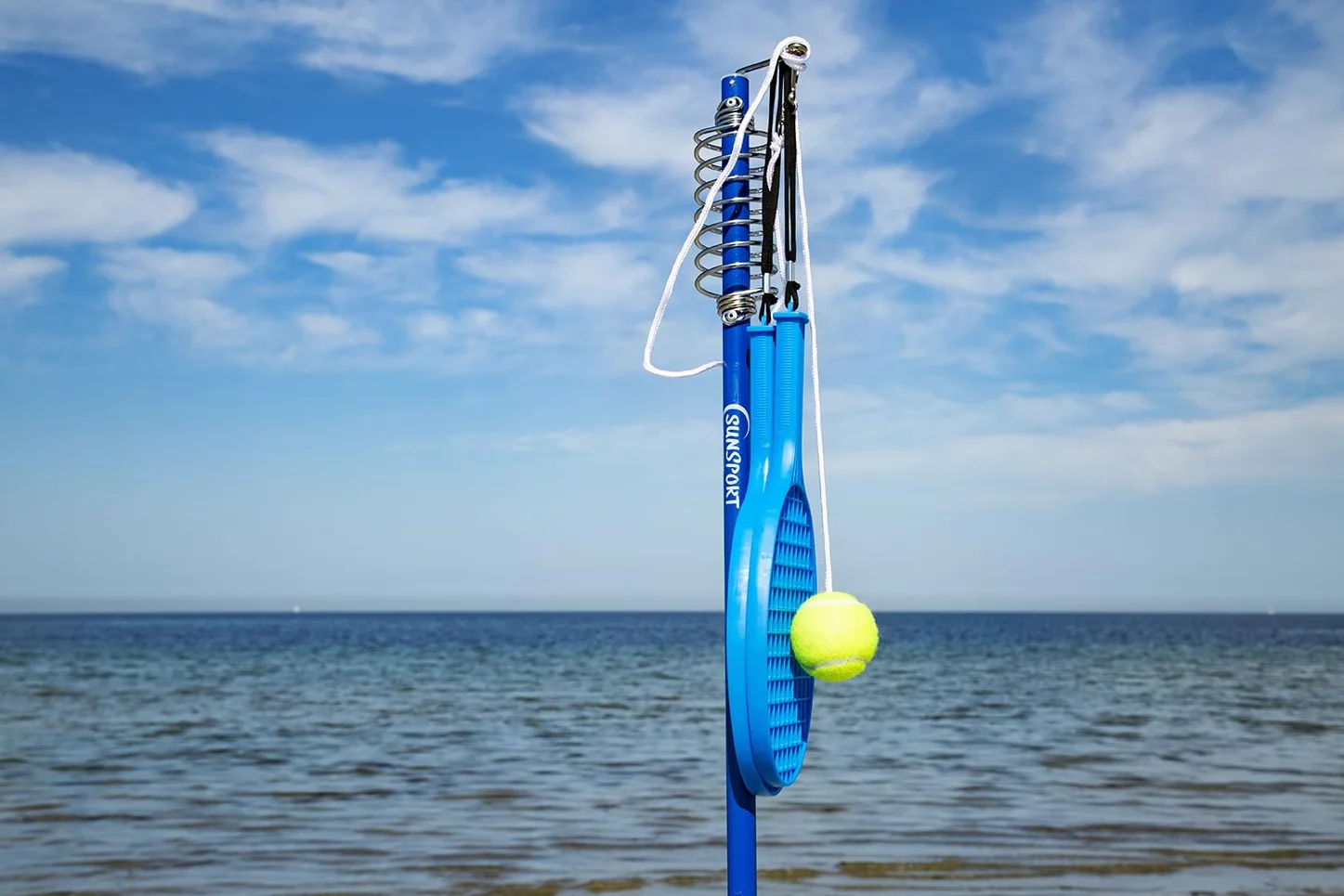 Sunsport Tetherball Bleu - Balle de Tennis Classique avec Sangle pour Jeu d'Extérieur