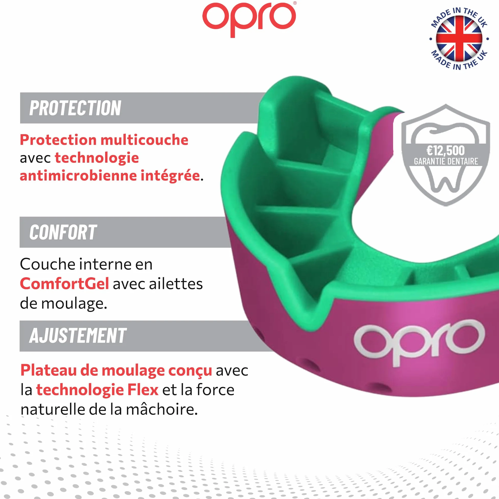 OPRO Protège-dents Niveau Argent - Boxe, MMA, Rugby, Hockey - Adultes et Enfants - Facile à Mouler