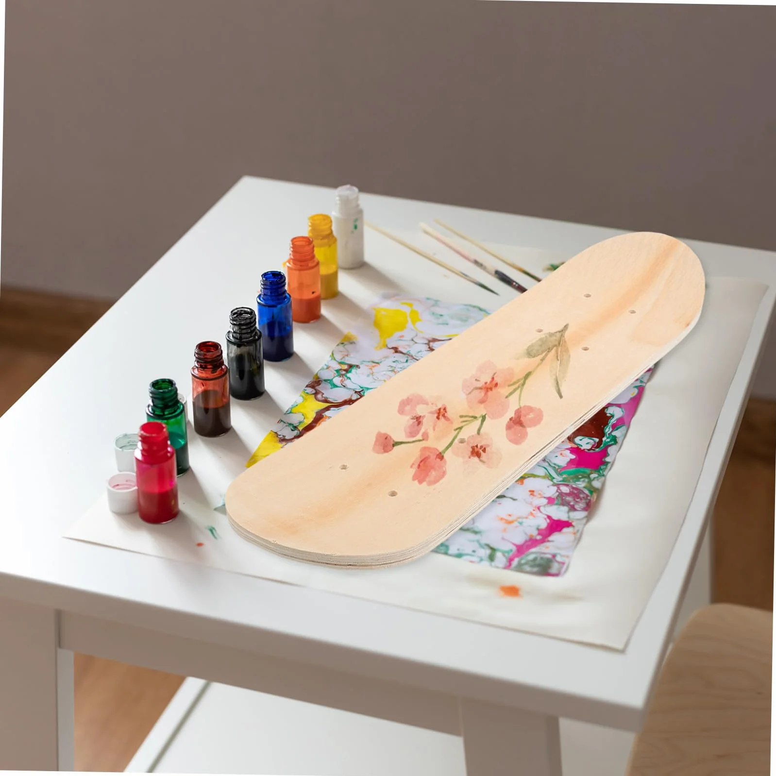 Planche de Skate Vierge 43 Pouces 7 Couches d'Érable Double Face pour Enfant DIY