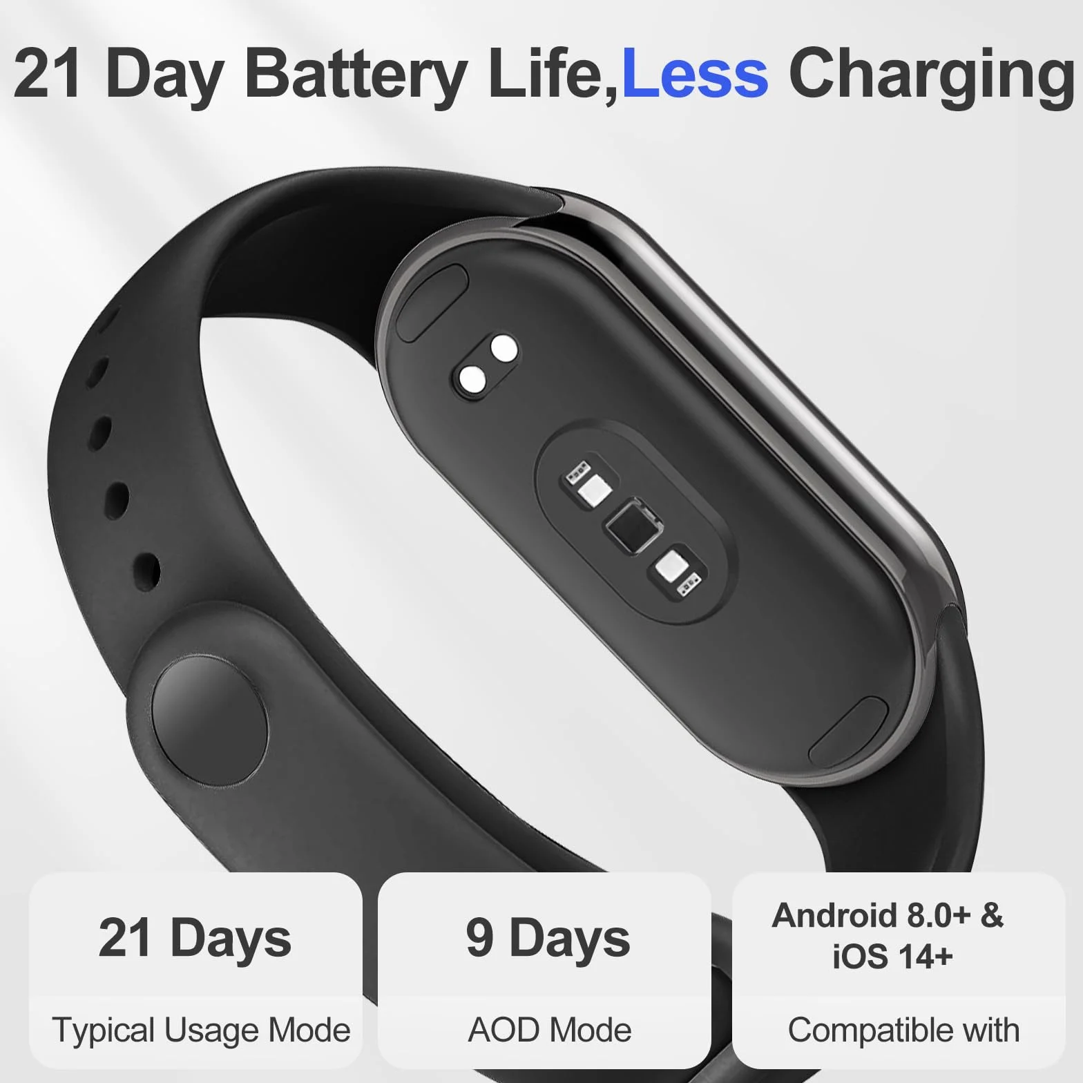 Xiaomi Smart Band 10, écran AMOLED 1,72", 60 Hz, autonomie 21 jours, SpO2, fréquence cardiaque, 5 ATM, Noir