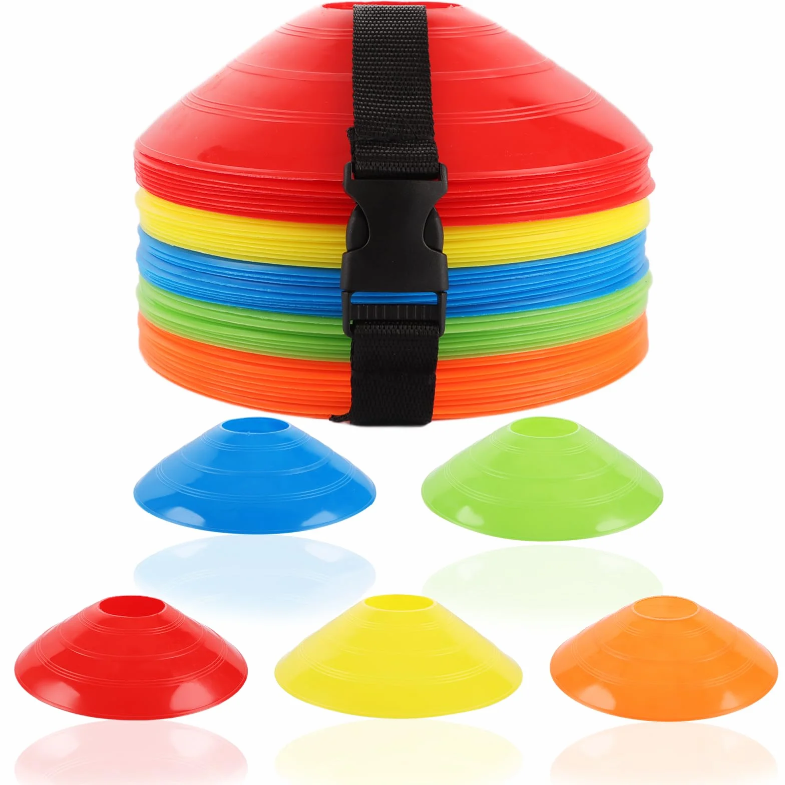 101 Pièces Plot Sport Football Entraînement Multisport 5 Couleurs Vives PE Résistant Portable