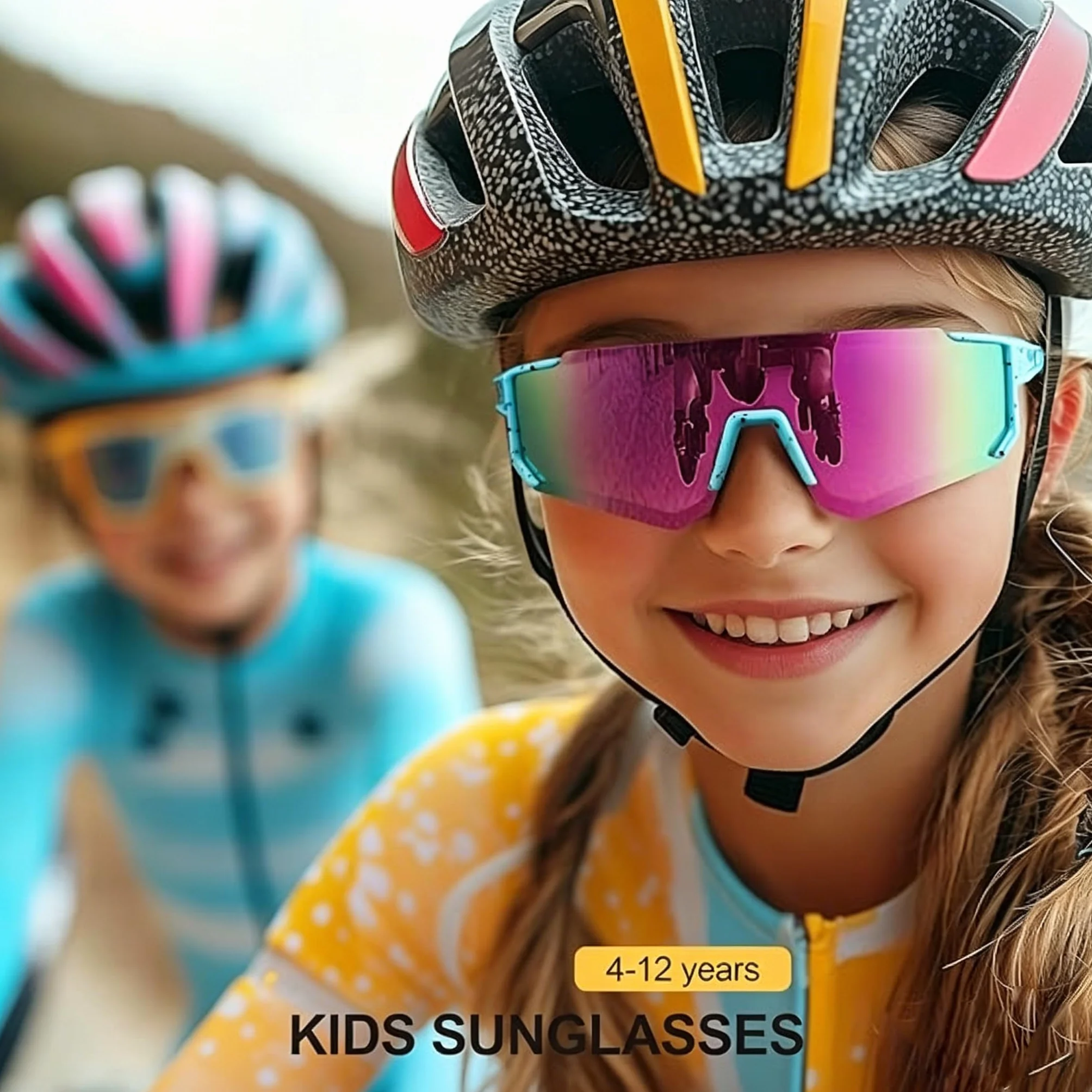 Lunettes de Cyclisme Enfants UV400 3 Paires Protection Soleil Sport Plein Air