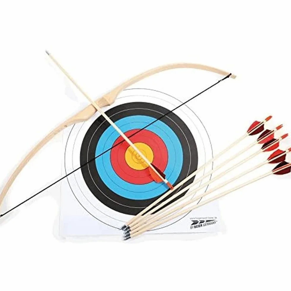 Small Foot 6743 Jeu de tir Arc de sport en bois 6 flèches cible inclus