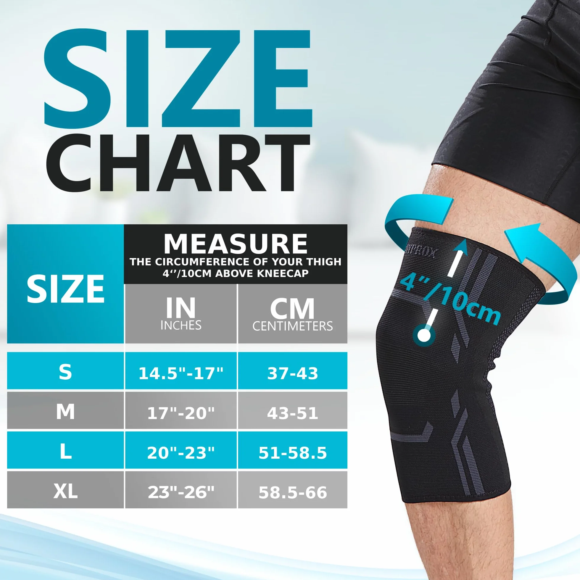 Bodyprox Lot de 2 Genouillères de Compression pour Course à Pied et Entraînement (L)