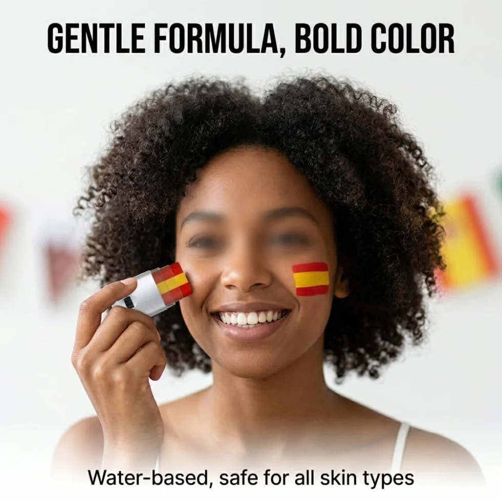 Crayons Maquillage Drapeau Espagne Rouge-Jaune-Rouge Football Euro Monde 2026 Carnaval Halloween