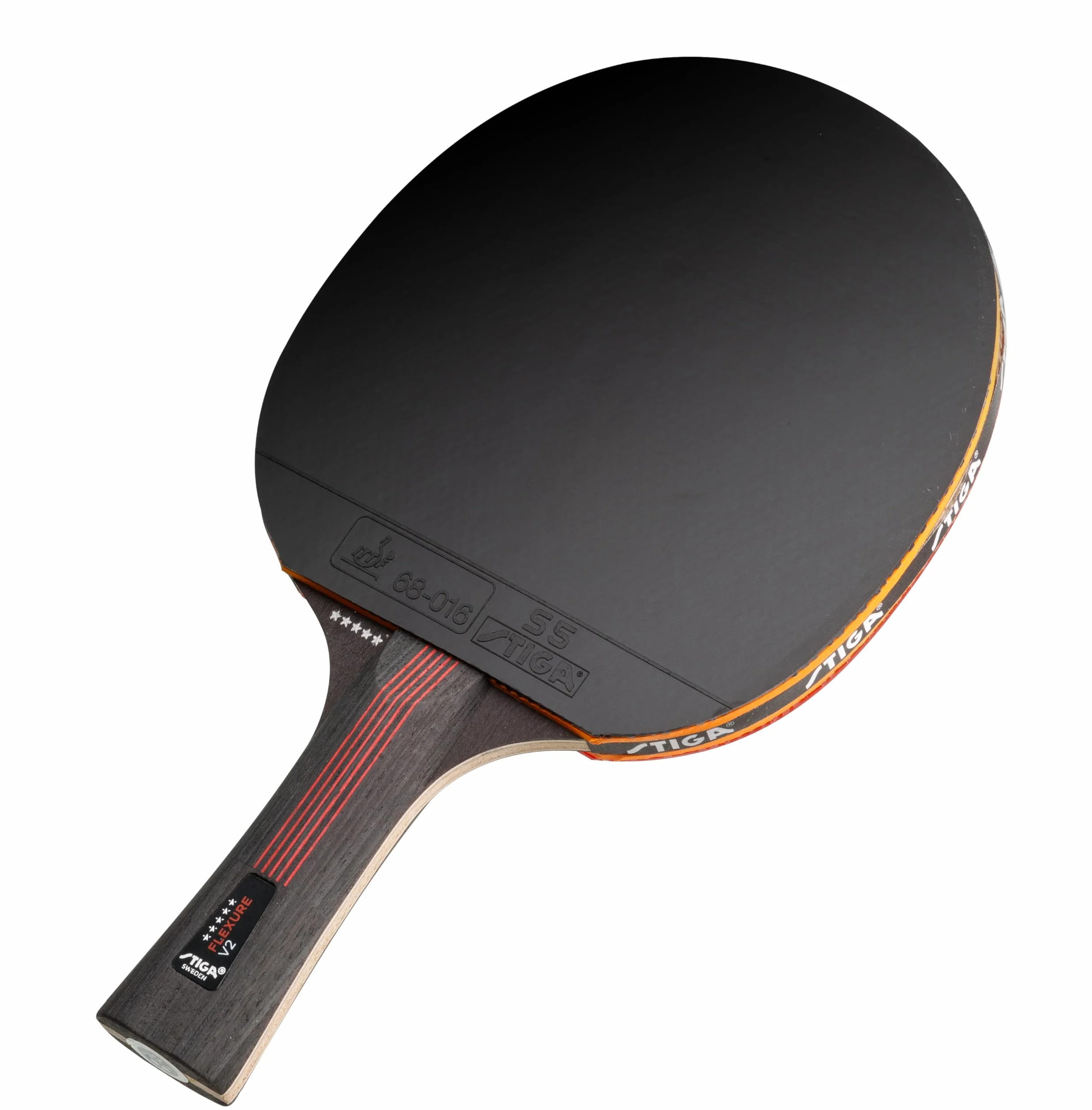STIGA Flexure V2 Raquette de Ping-Pong 5 étoiles Revêtements STAR5 ITTF Prise Ergonomique