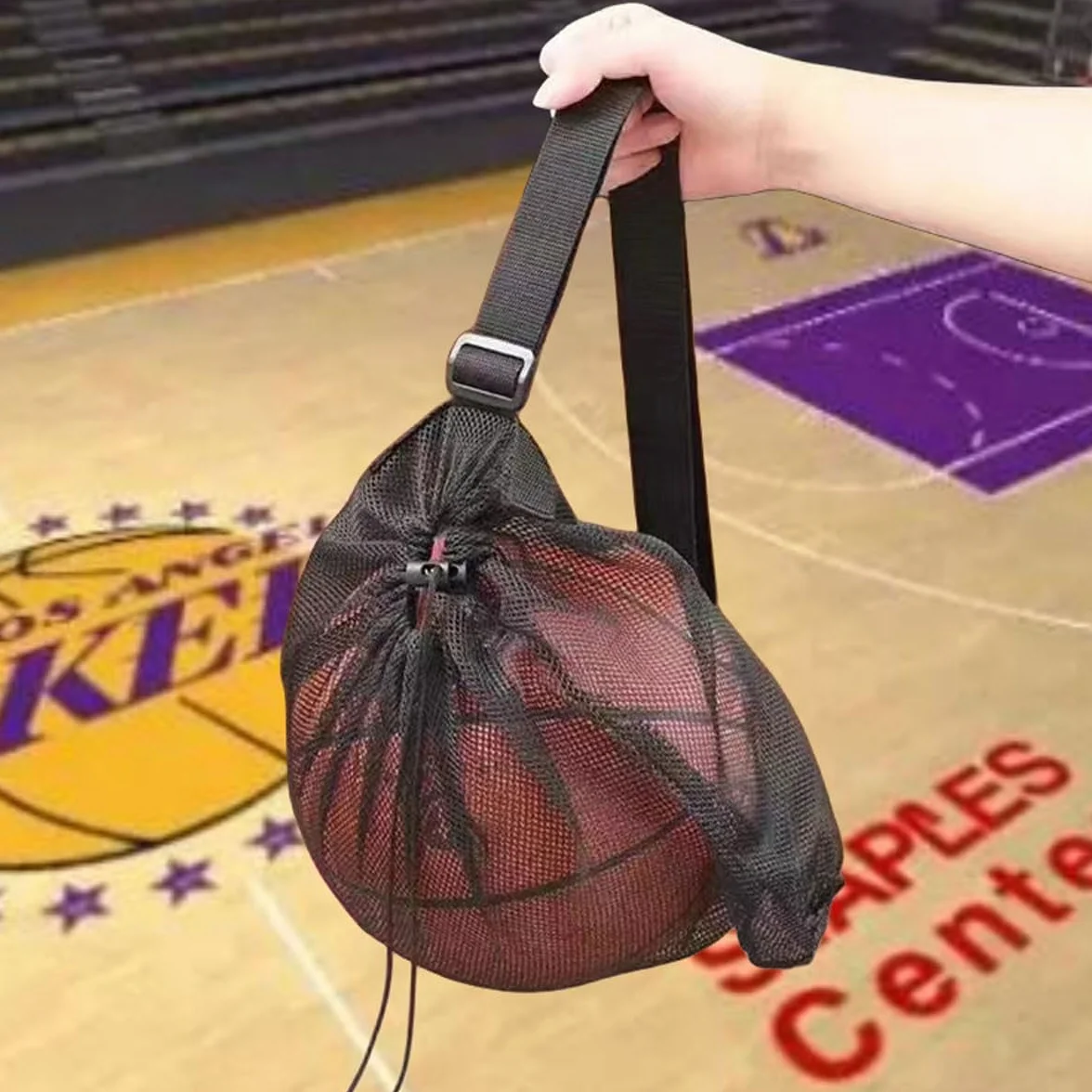 MINZHI Lot de 2 Sacs de Basket-Ball Portables - Sac à Dos et Sac en Filet