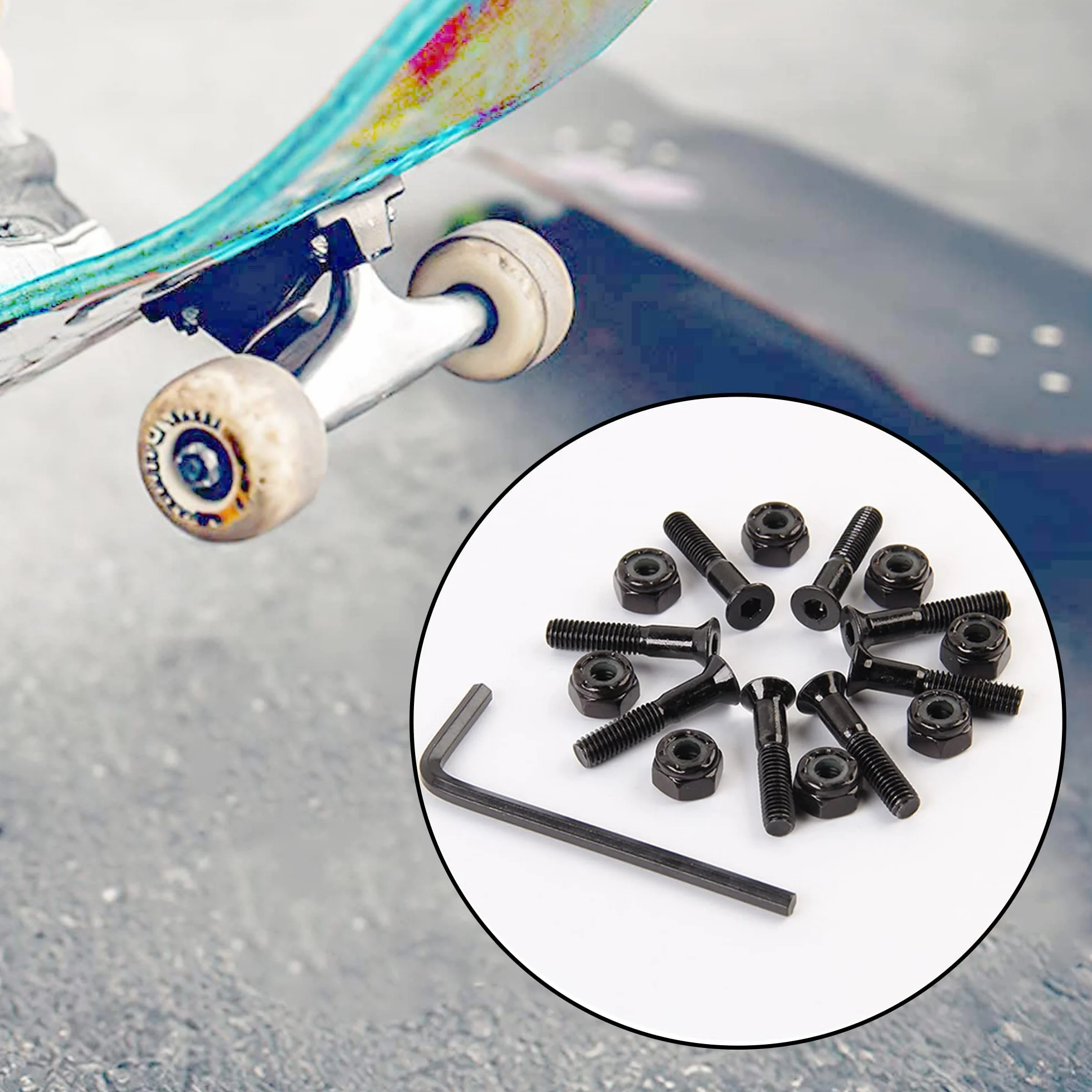 Vis de Planche à Roulettes 50mm Boulon de Fixation pour Skateboard Longboard Réparation